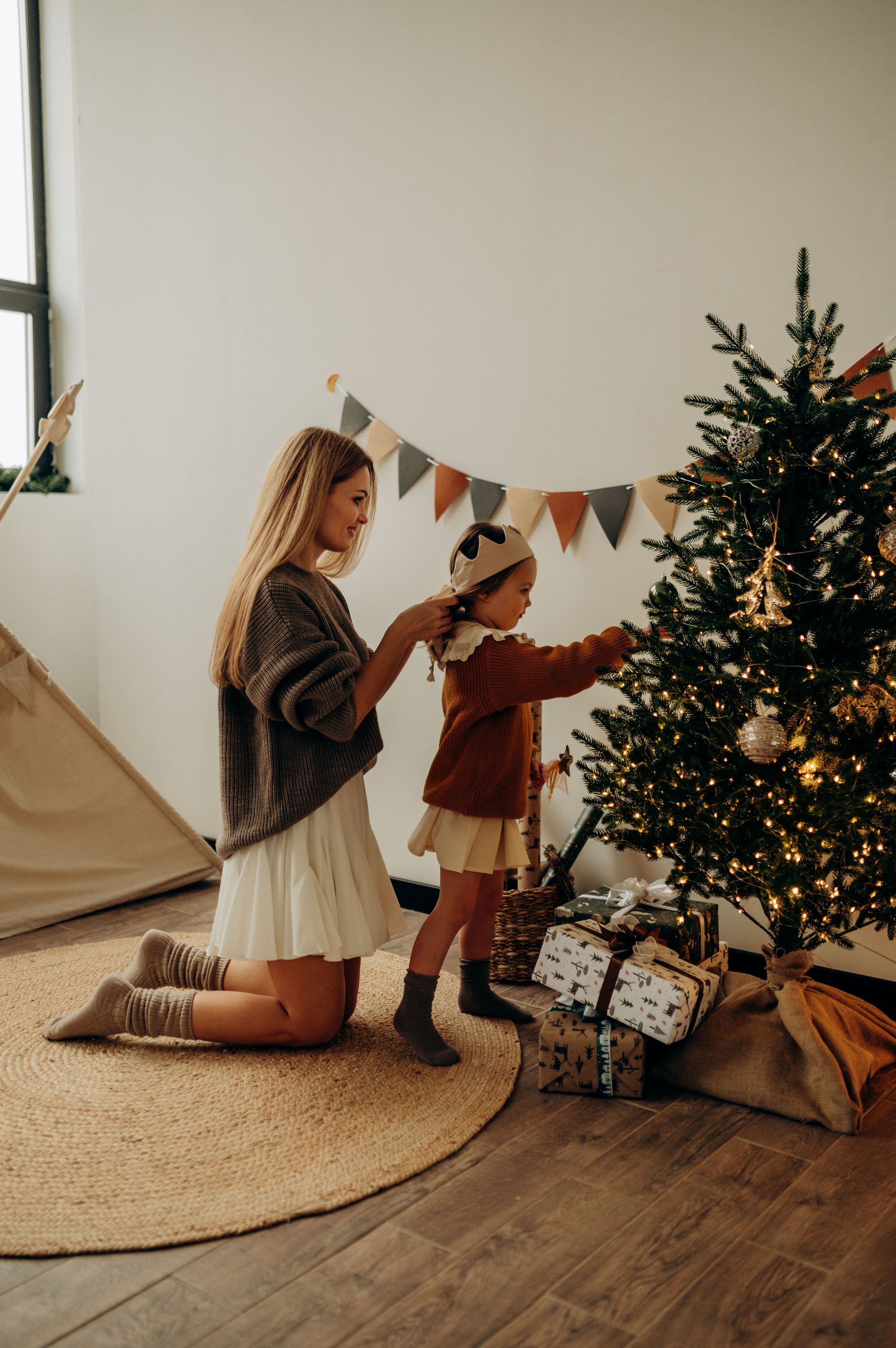 Семейная новогодняя фотосессия в студии. Семейный фотограф в Домодедово и Москве Елена Пичугина