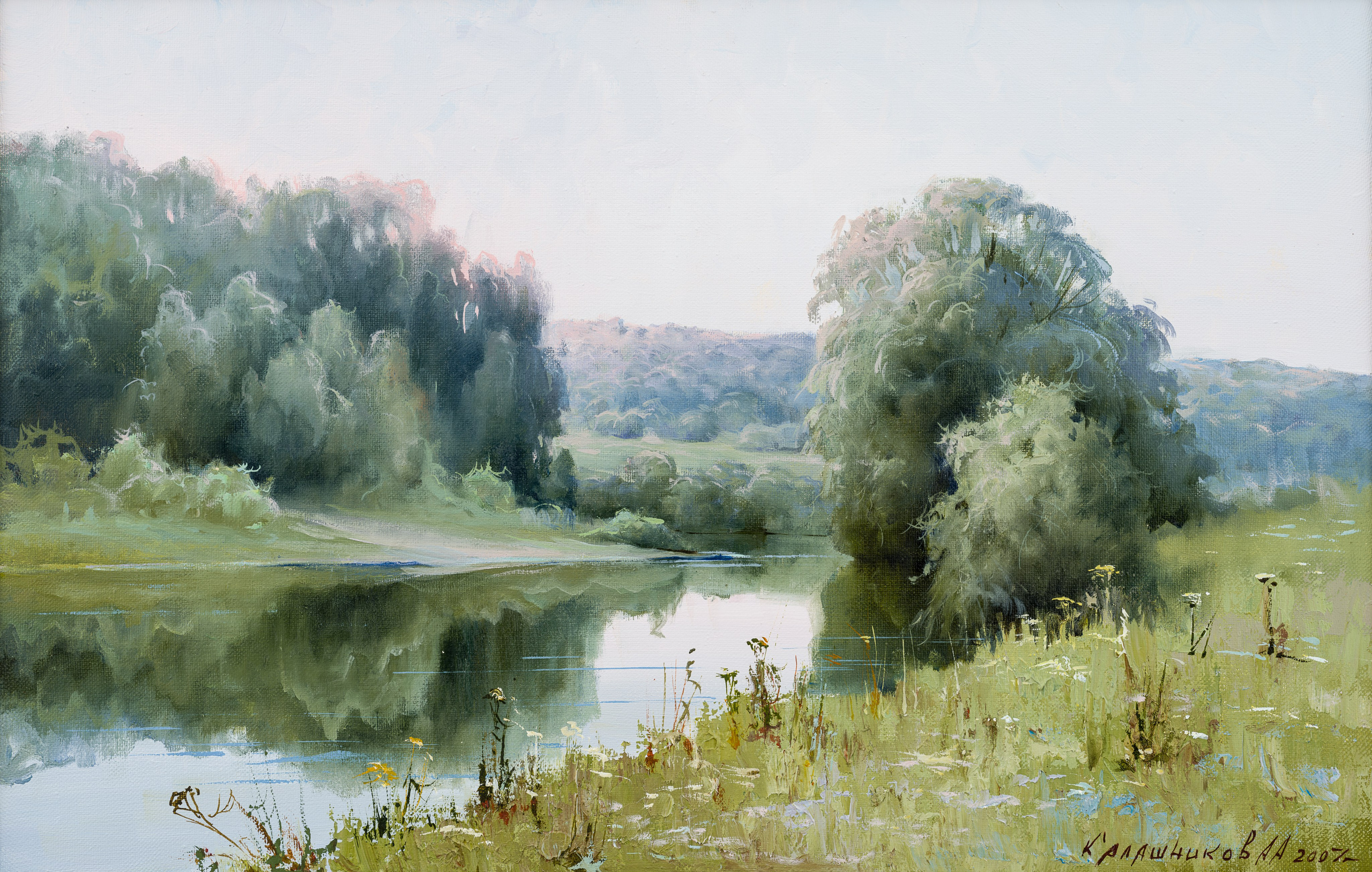 «Майское утро» - художник Александр Калашников (холст, масло, 60x38см, 2007)