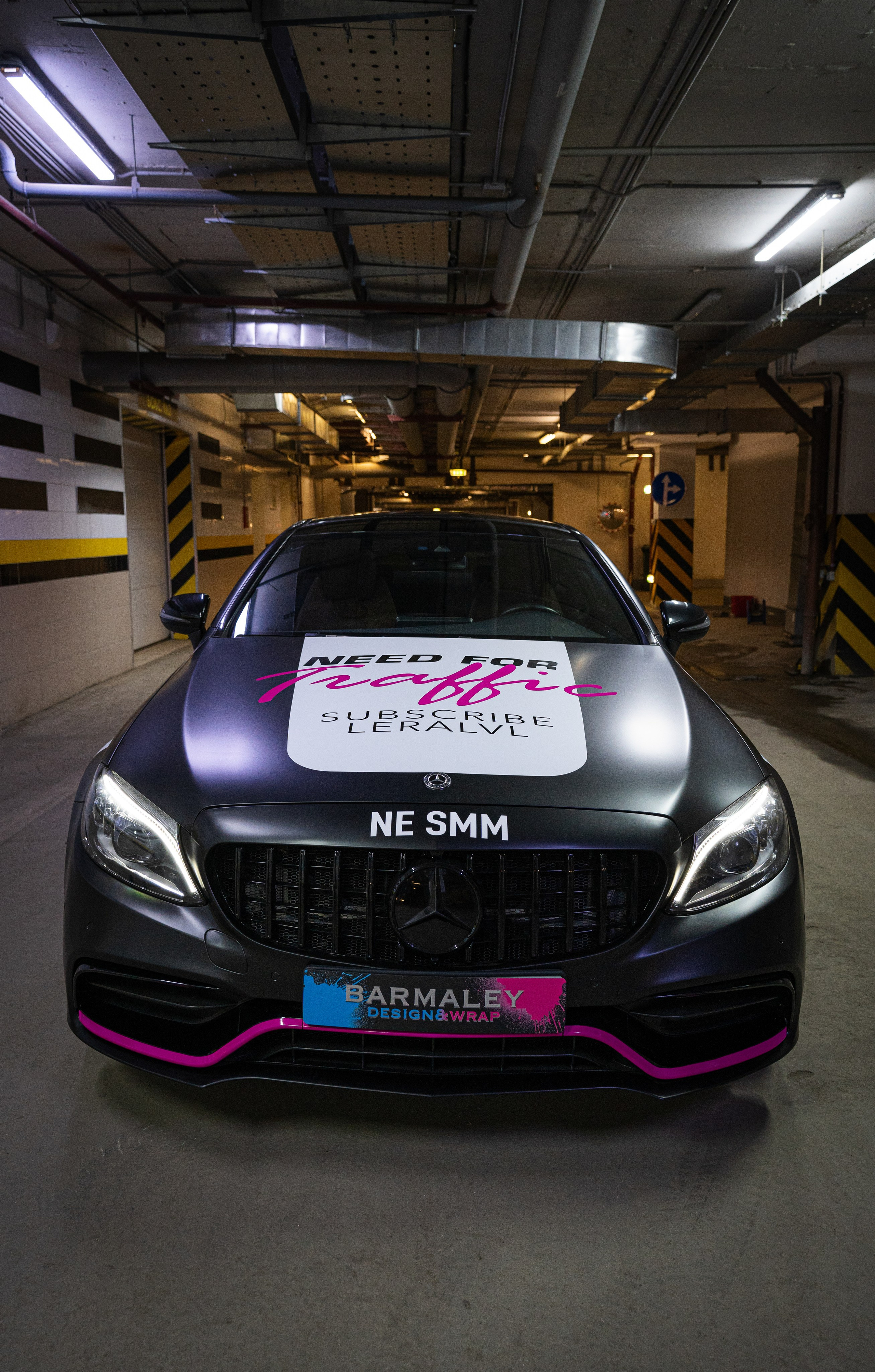 Винилография на Mercedes Benz C43 AMG. Студия дизайна и оклейки авто Barmaley Design