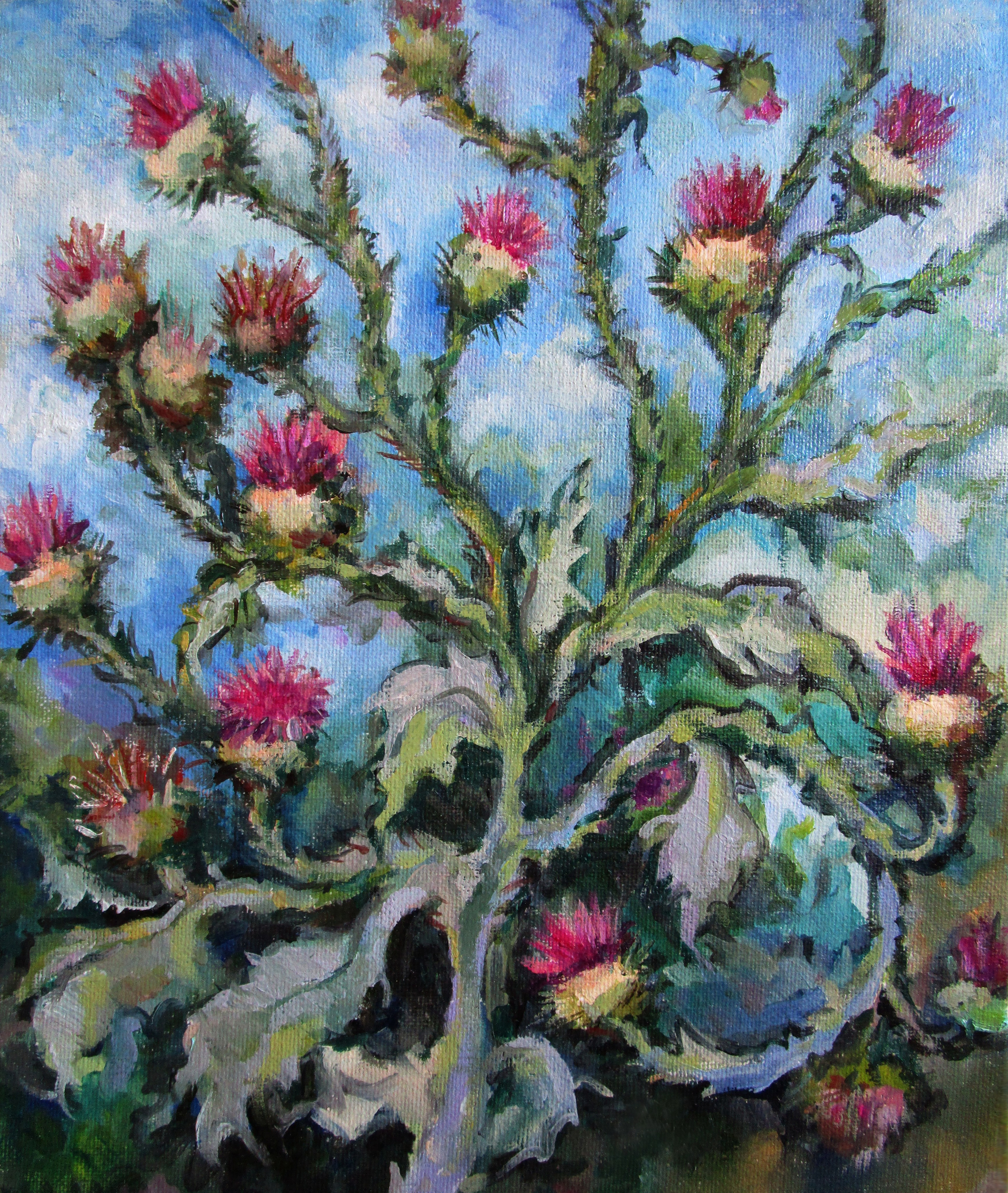 "Чертополох", холст / масло, 2017