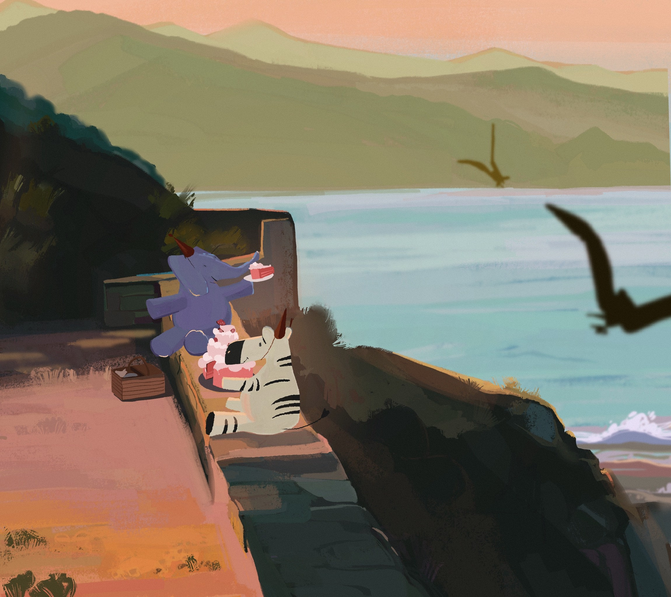 Детская иллюстрация встреча друзей