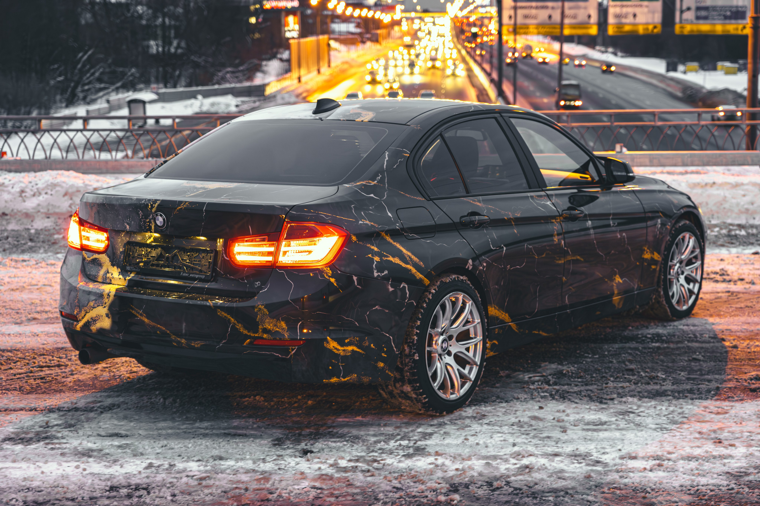 Винилография на BMW 3 F30. Студия дизайна и оклейки авто Barmaley Design