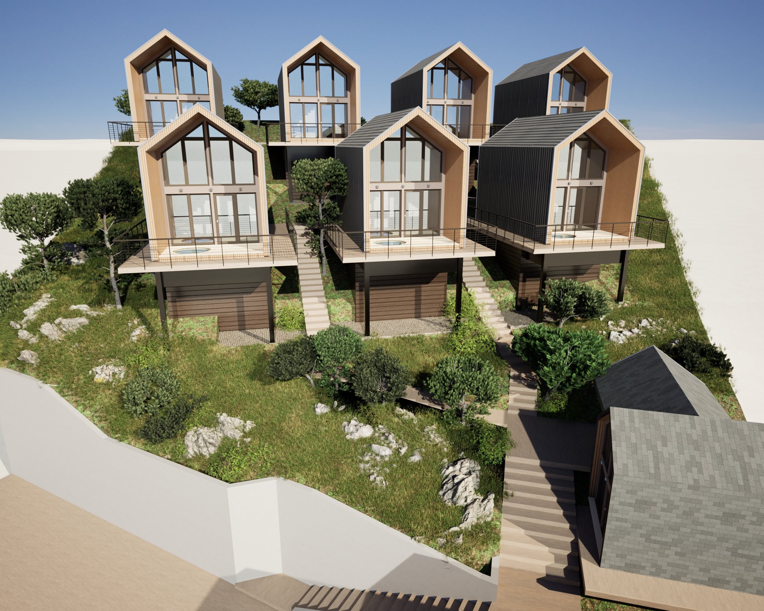 2025 / Туристический комплекс в с. Сукко (Анапа). Архитектурное проектирование и дизайн интерьеров. г. Анапа