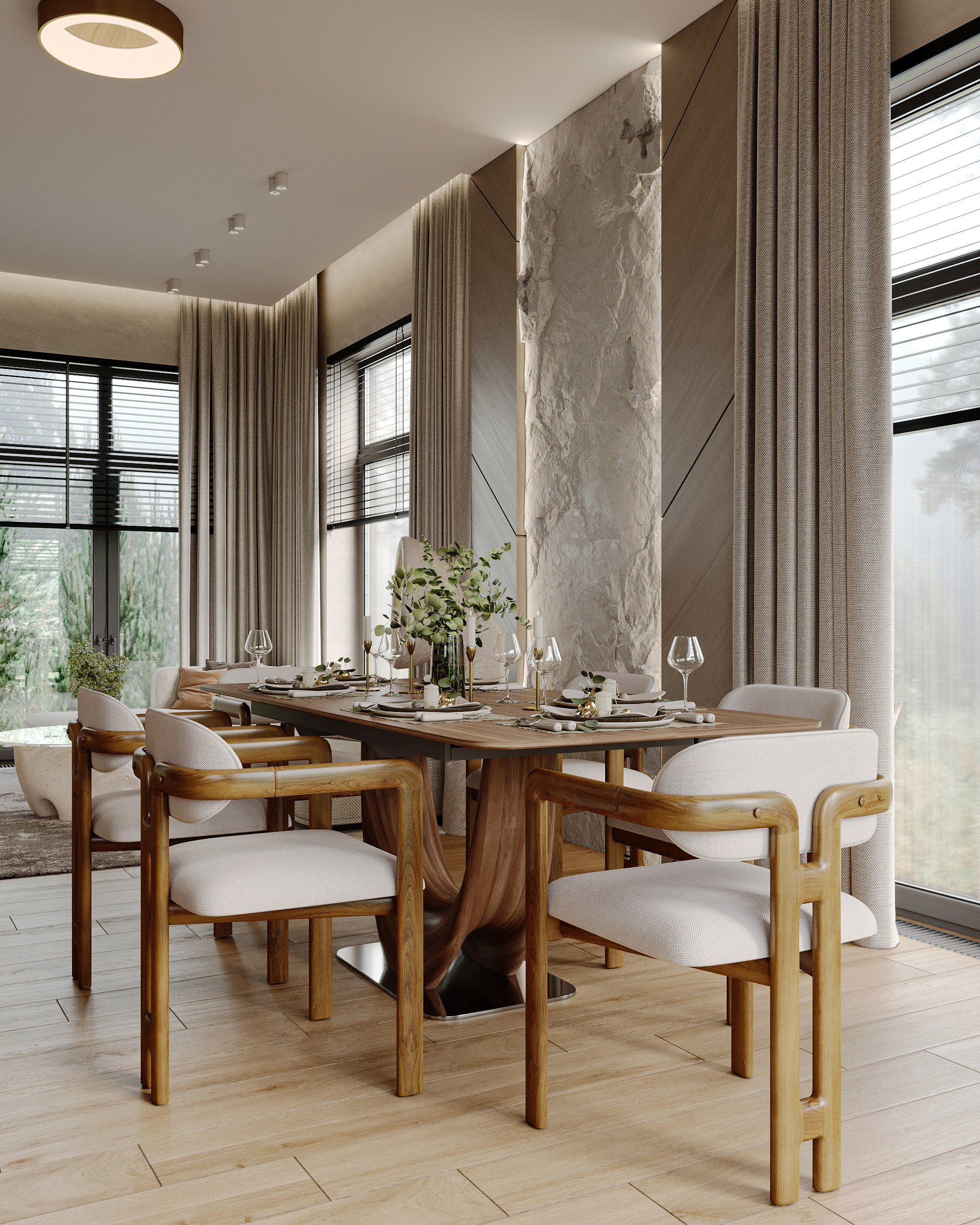 Визуализация загородного дома (интерьерная). Королёва Анастасия | 3D визуализатор