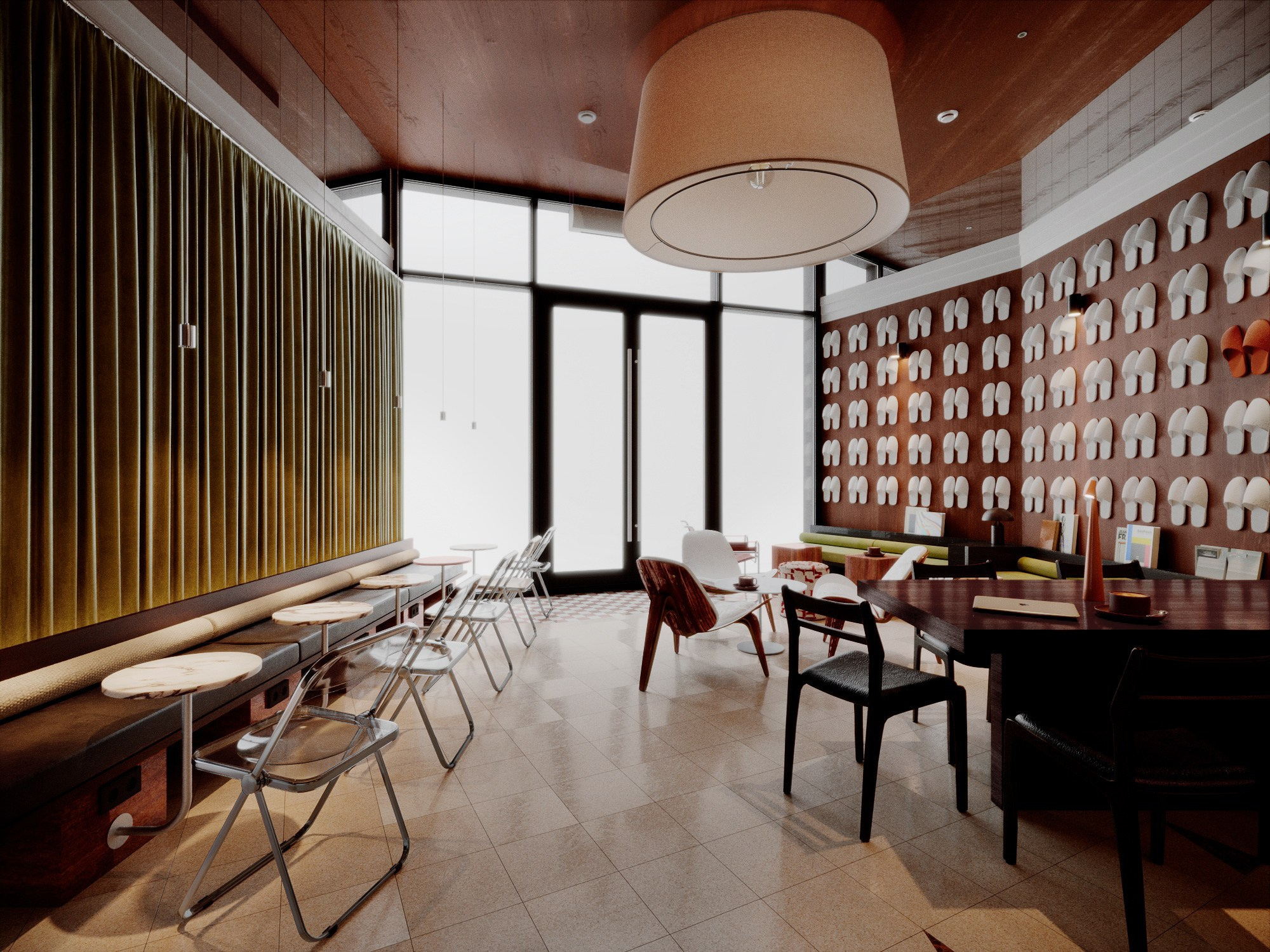 Кофейня в гостинице, г. Красноярск. Дизайн интерьера от Дмитрия Баландина