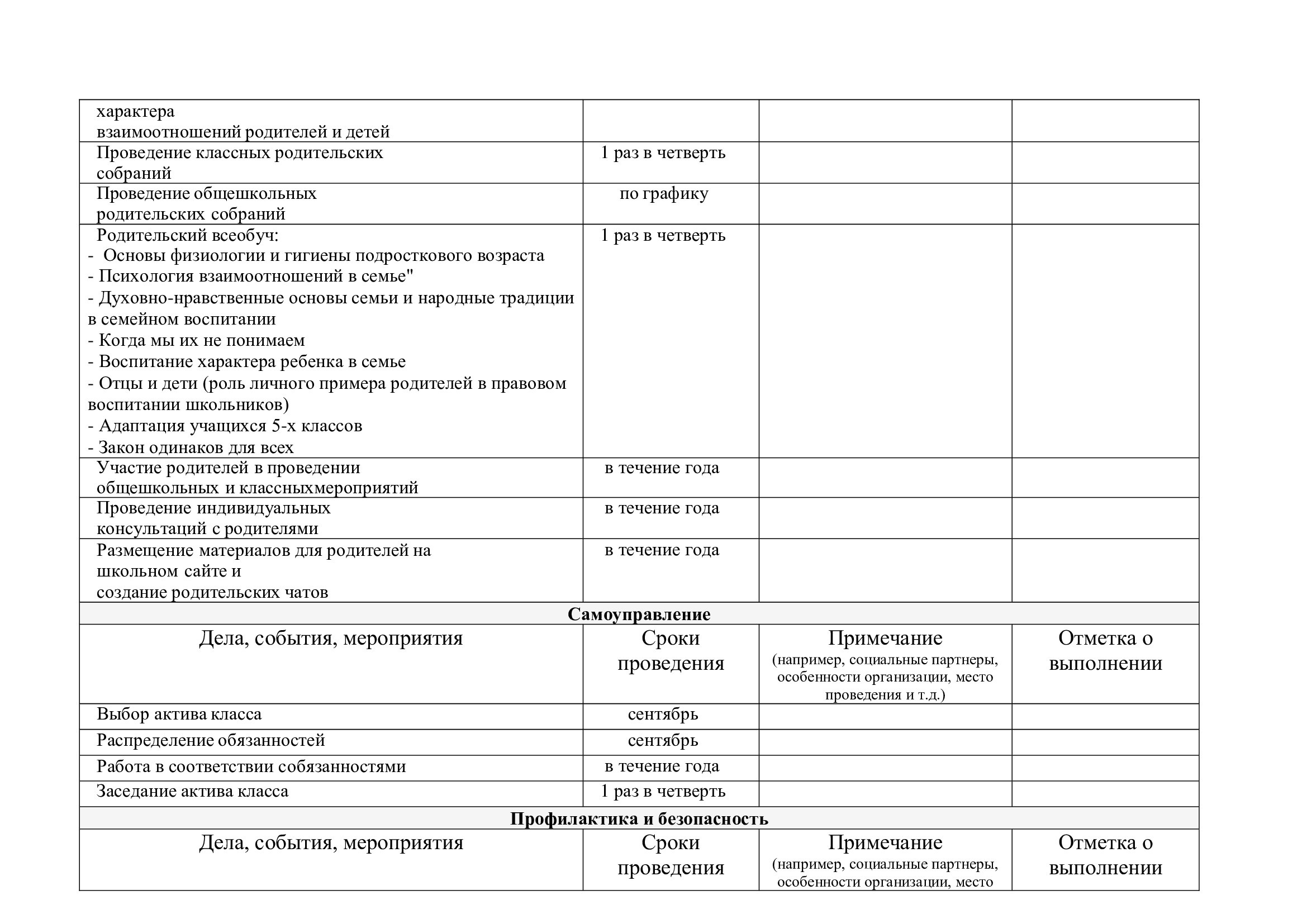 План воспитательной работы 2024-2025