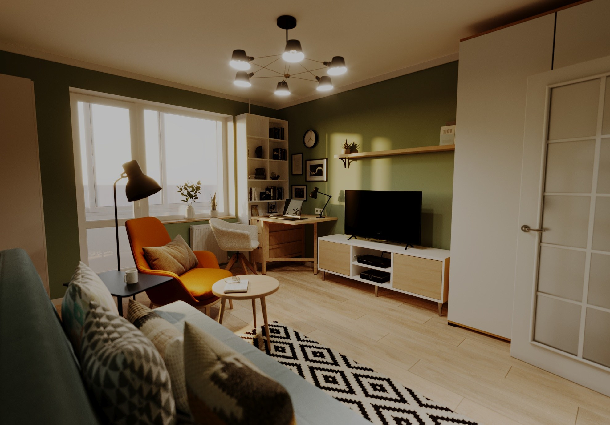 Однокомнатная квартира 35 м²,