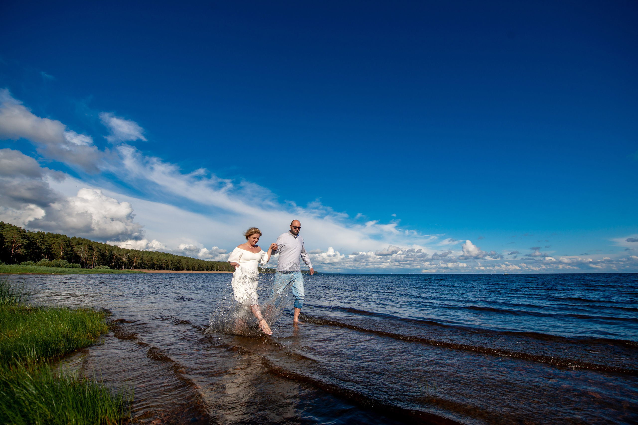 Станислав и Анастасия (нестандартная свадебная фотосессия в лесу и на Финском заливе). Портретный, семейный и свадебный фотограф в Санкт-Петербурге и в Пушкине Ширяев Денис