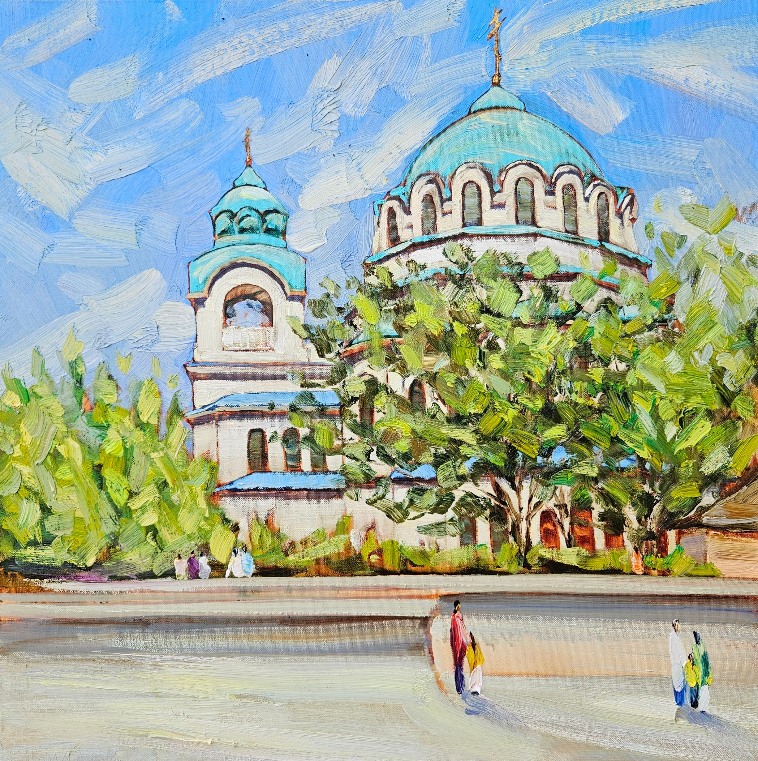 "Собор Святого Николая. Евпатория". 2024. Холст, масло. 70х70 см. Цена: 30000₽