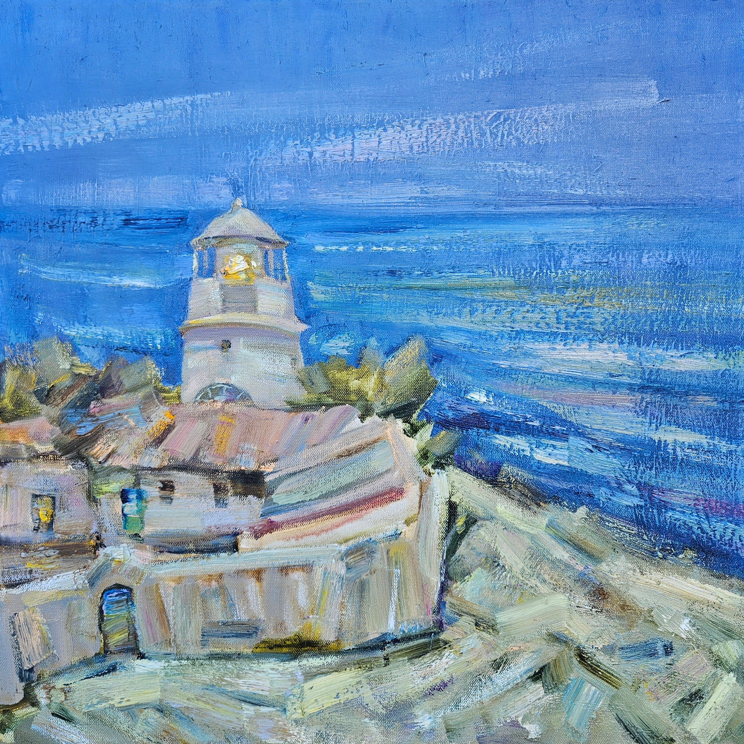 "Маяк". 2026. Холст, масло. 60х60. Цена: 20000₽
