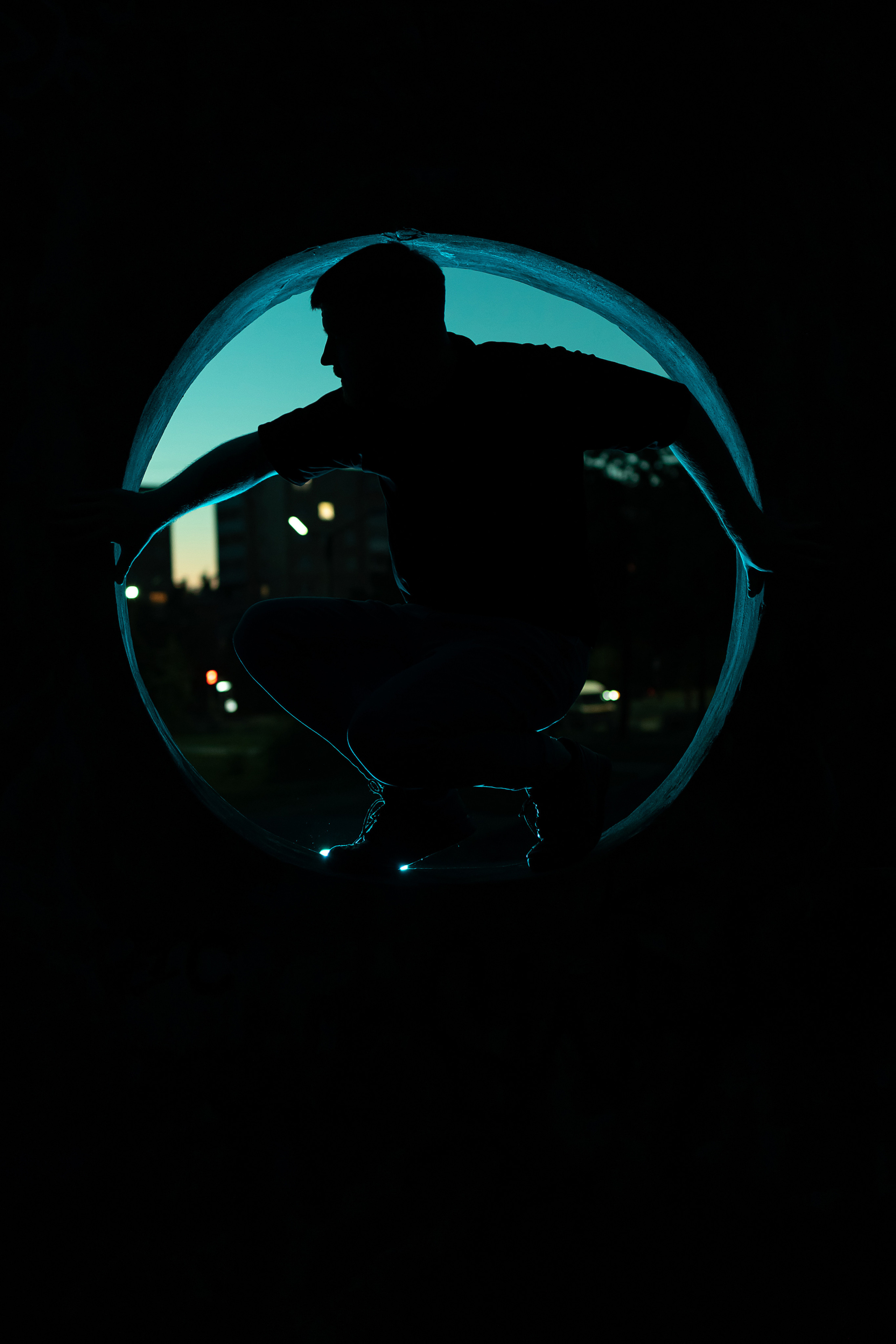 В ночном городе. Портретный фотограф