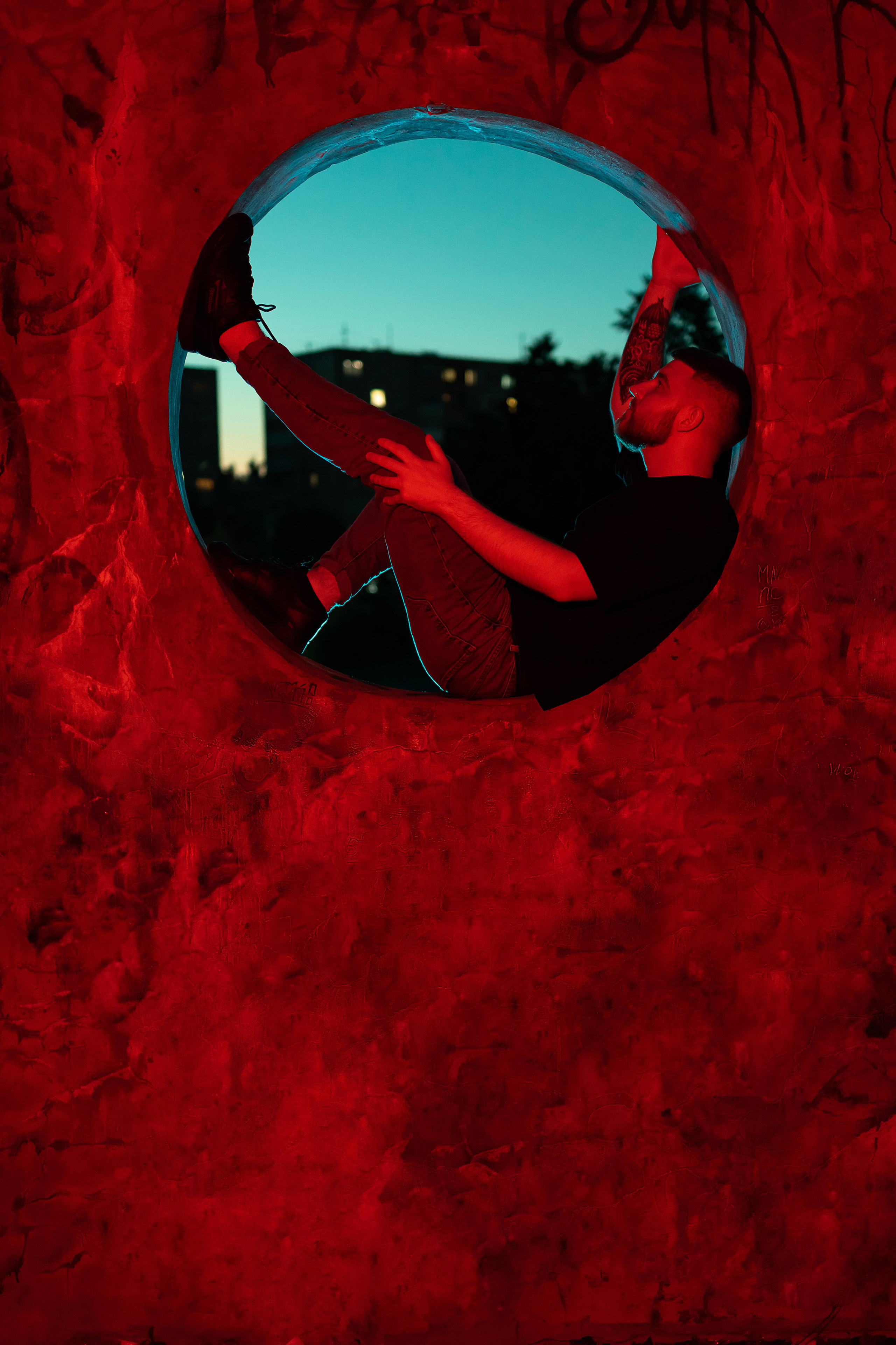 В ночном городе. Портретный фотограф