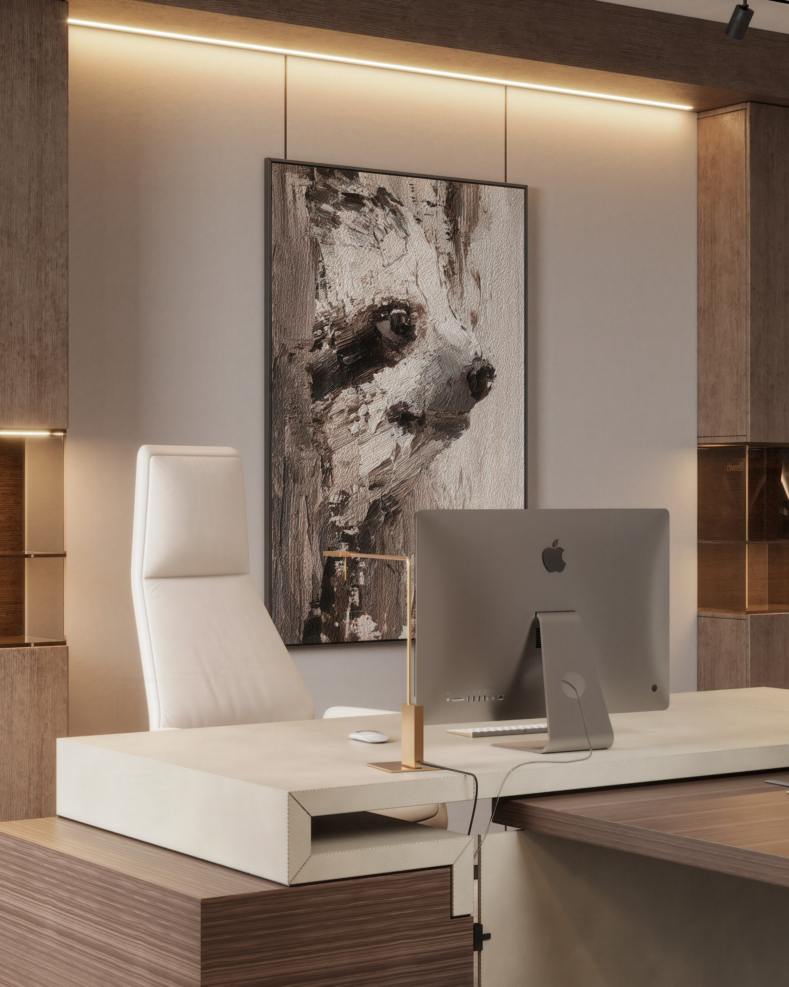 Кабинет руководителя и переговорная № 1. 3D визуализация интерьера и архитектурной среды