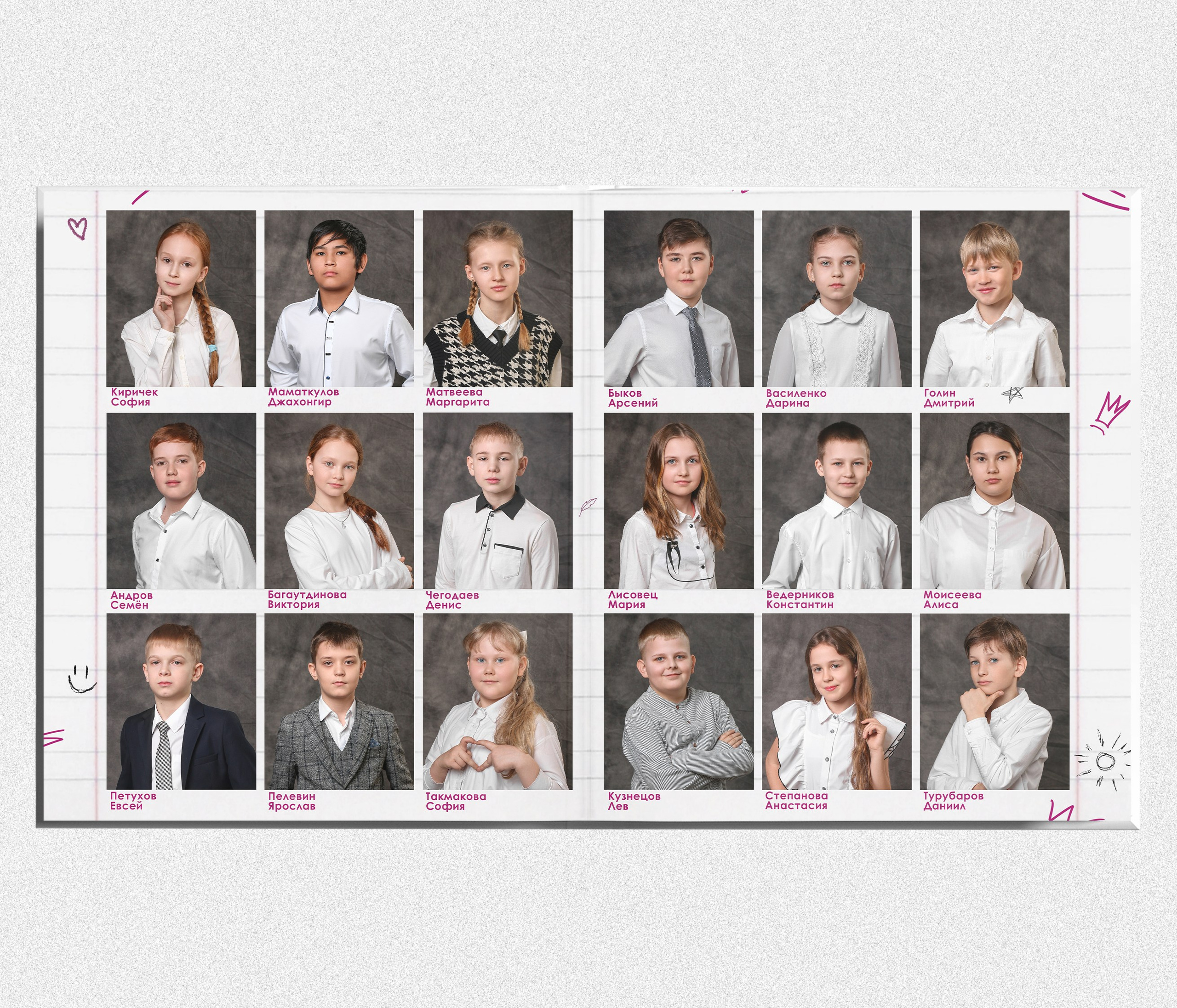 Выпускной фотоальбом "Портрет". Выпускные альбомы в Тюмени для школ, садов, вузов спортивных секций