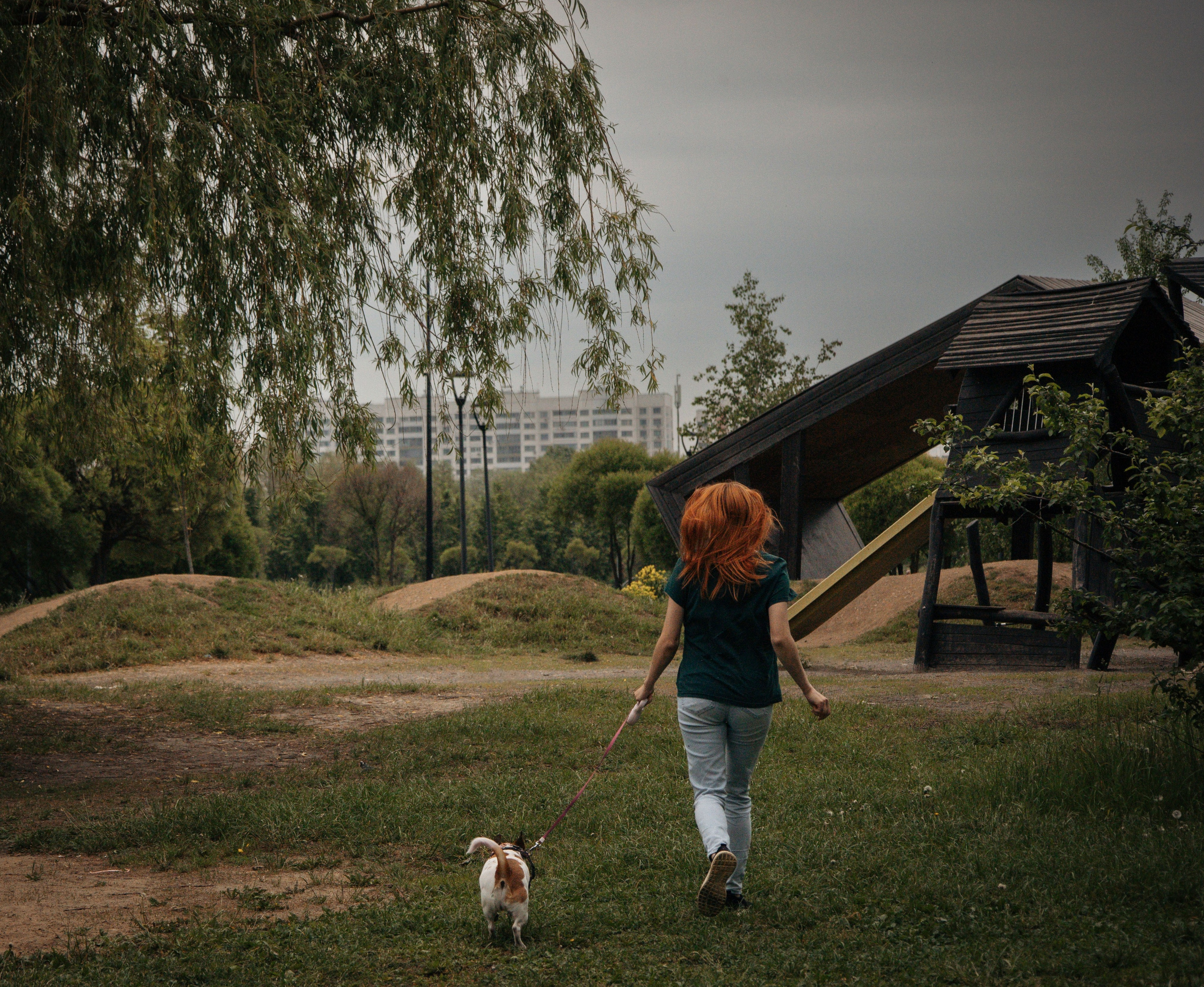 Моя маленькая спутница: Банни и Настя в Южнобутовском парке. Фотограф-анималист в Москве Екатерина Тихонова