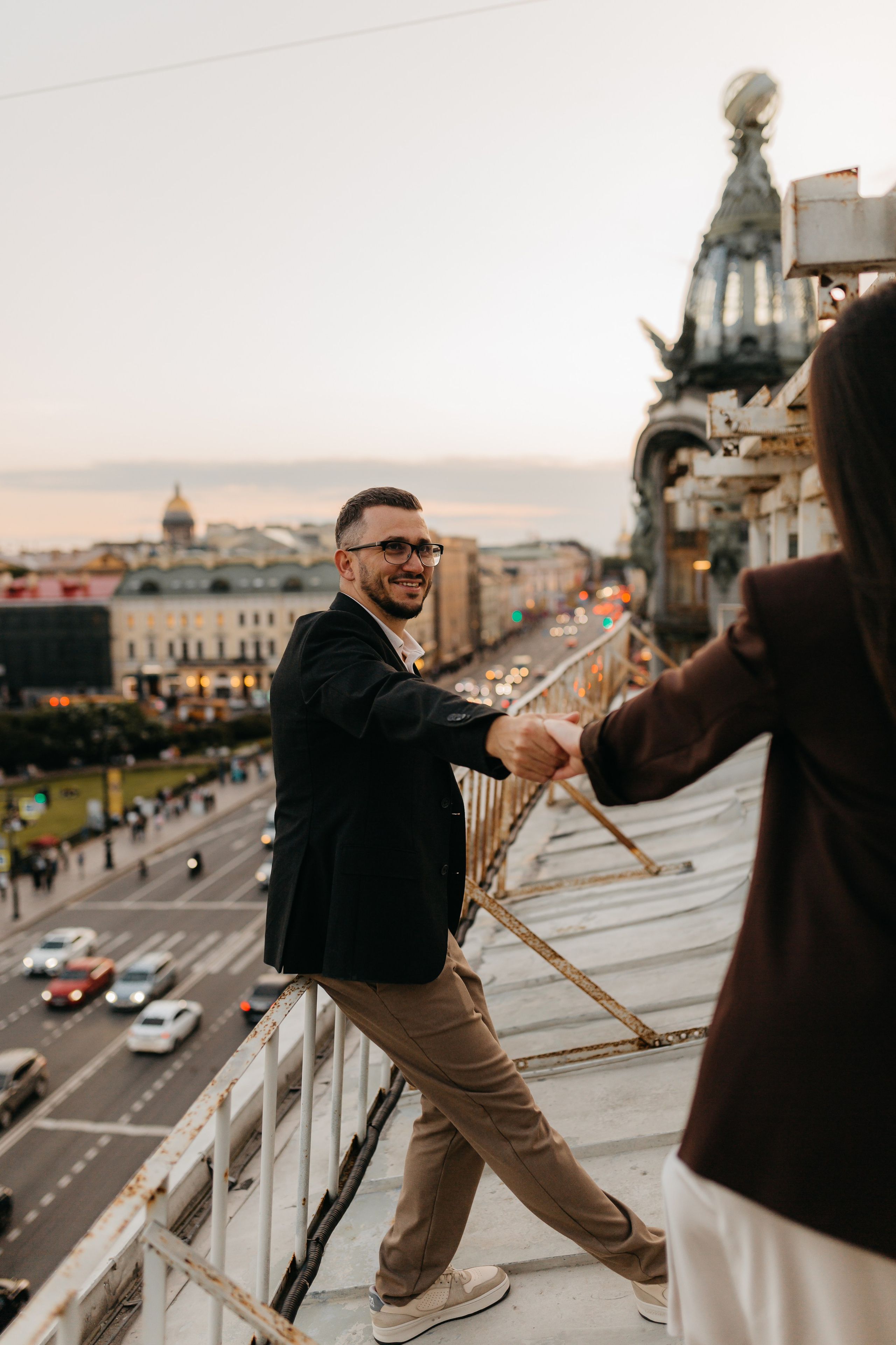LoveStory на крышах Питера. Фотограф Санкт-Петербург Князева Елизавета
