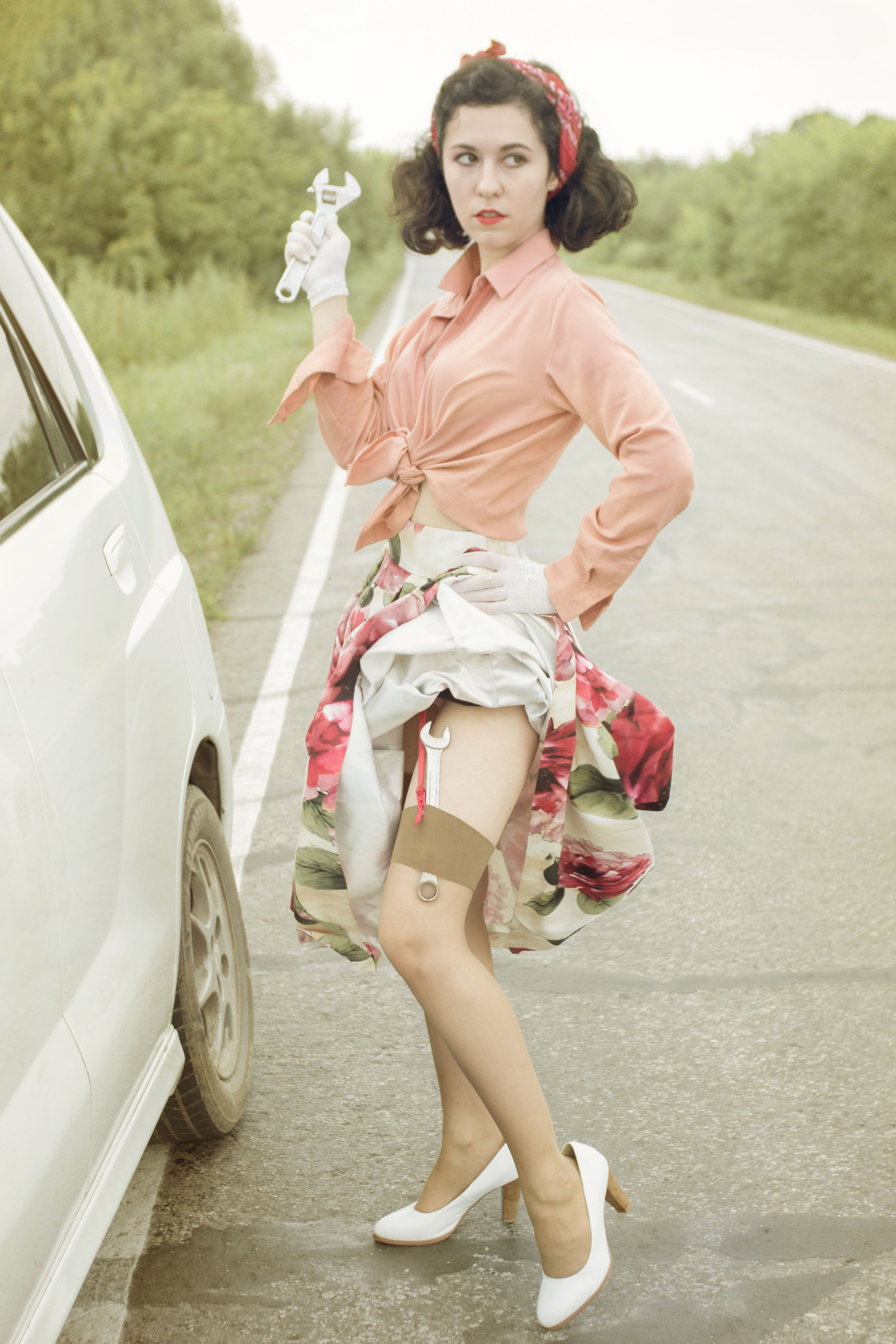 Портрет девушки в стиле 50-х годов, фотосессия