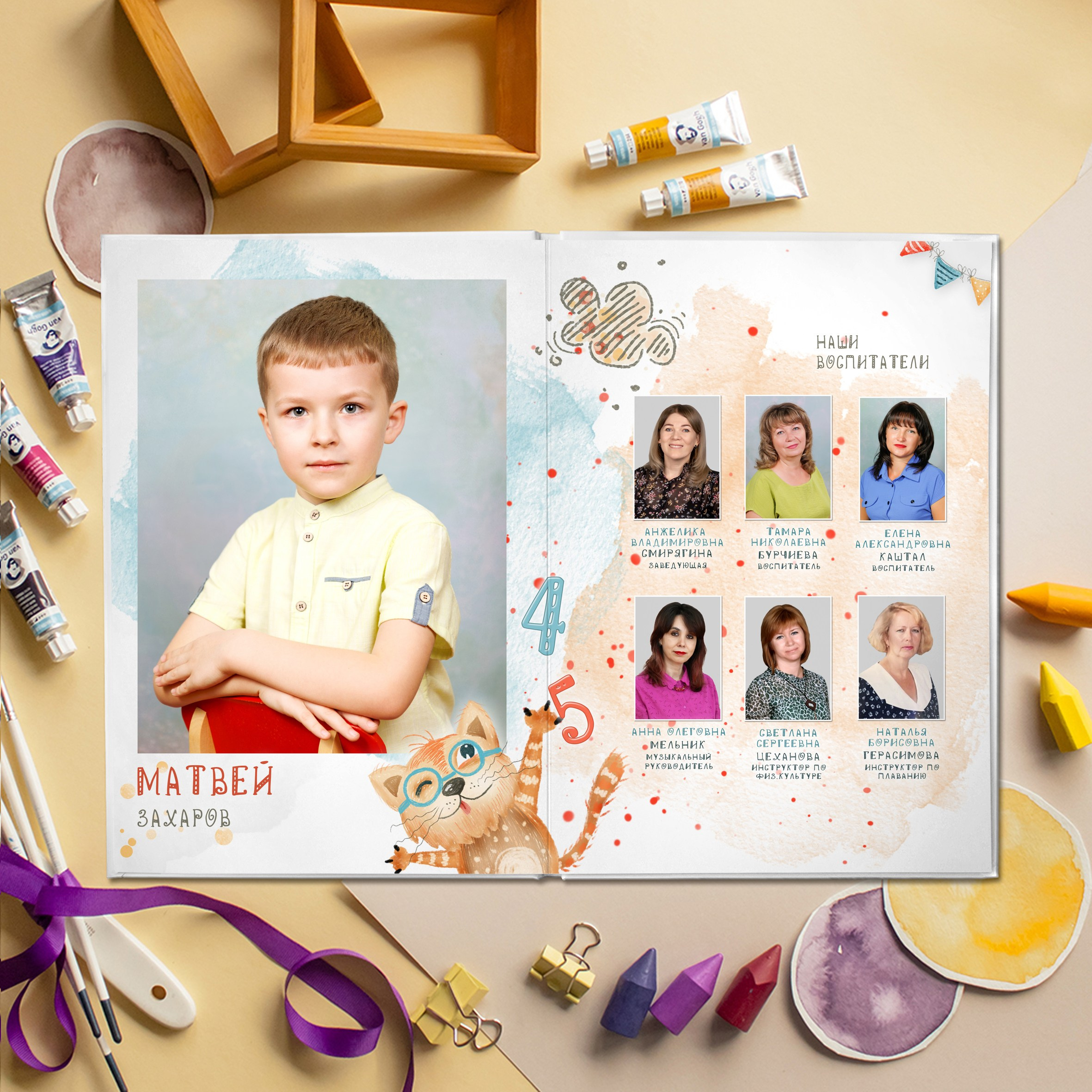 Образцы выпускных фотокниг для детского сада. Детский школьный и семейный фотограф в Краснодаре