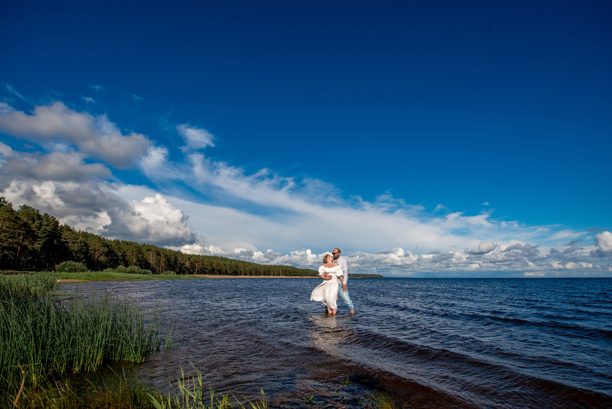 Станислав и Анастасия (нестандартная свадебная фотосессия в лесу и на Финском заливе). Портретный, семейный и свадебный фотограф в Санкт-Петербурге и в Пушкине Ширяев Денис