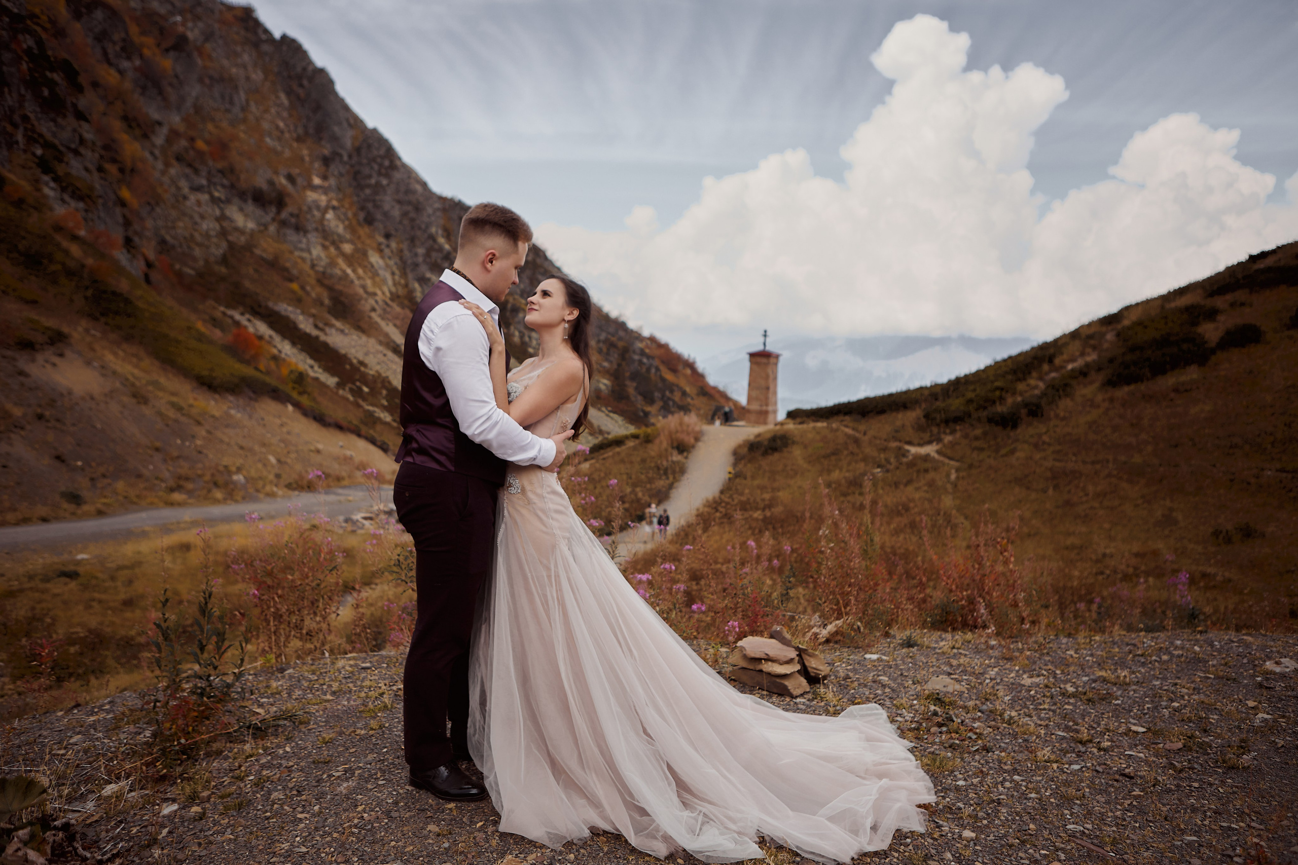 Свадебная фотосессия в горах. Свадебный и семейный фотограф в Сочи-Красной поляне Ларионова Анна