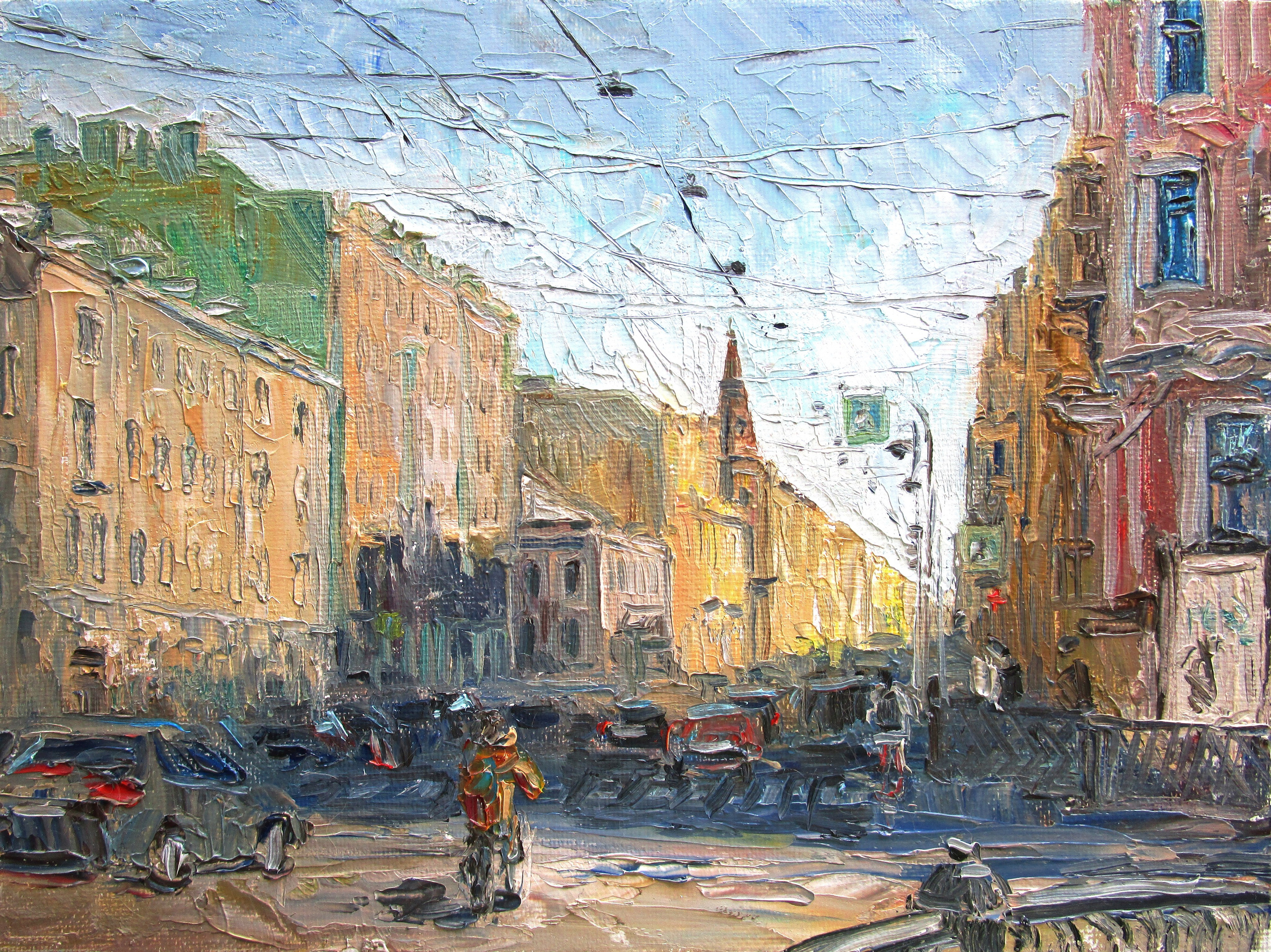 "Солнечный закат в северной столице", холст / масло, 2022