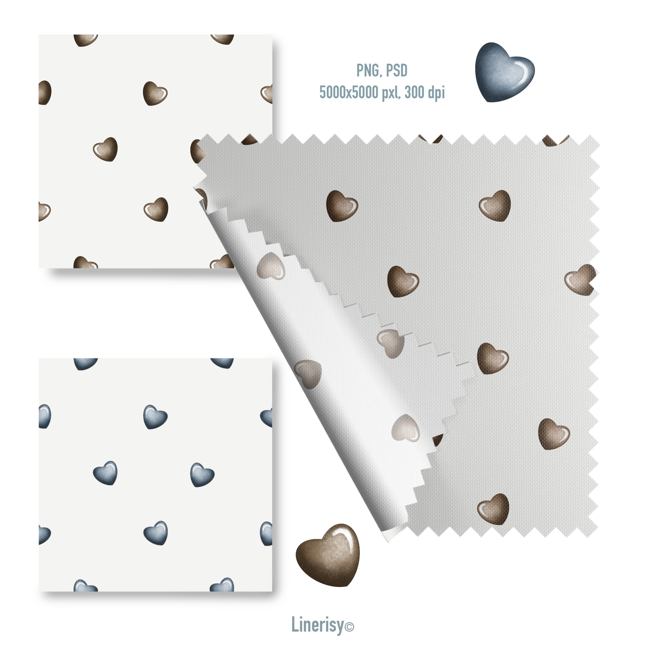 Набор бесшовных паттернов «Зайка на воздушном шаре». Художник-иллюстратор Евгения Бекренёва