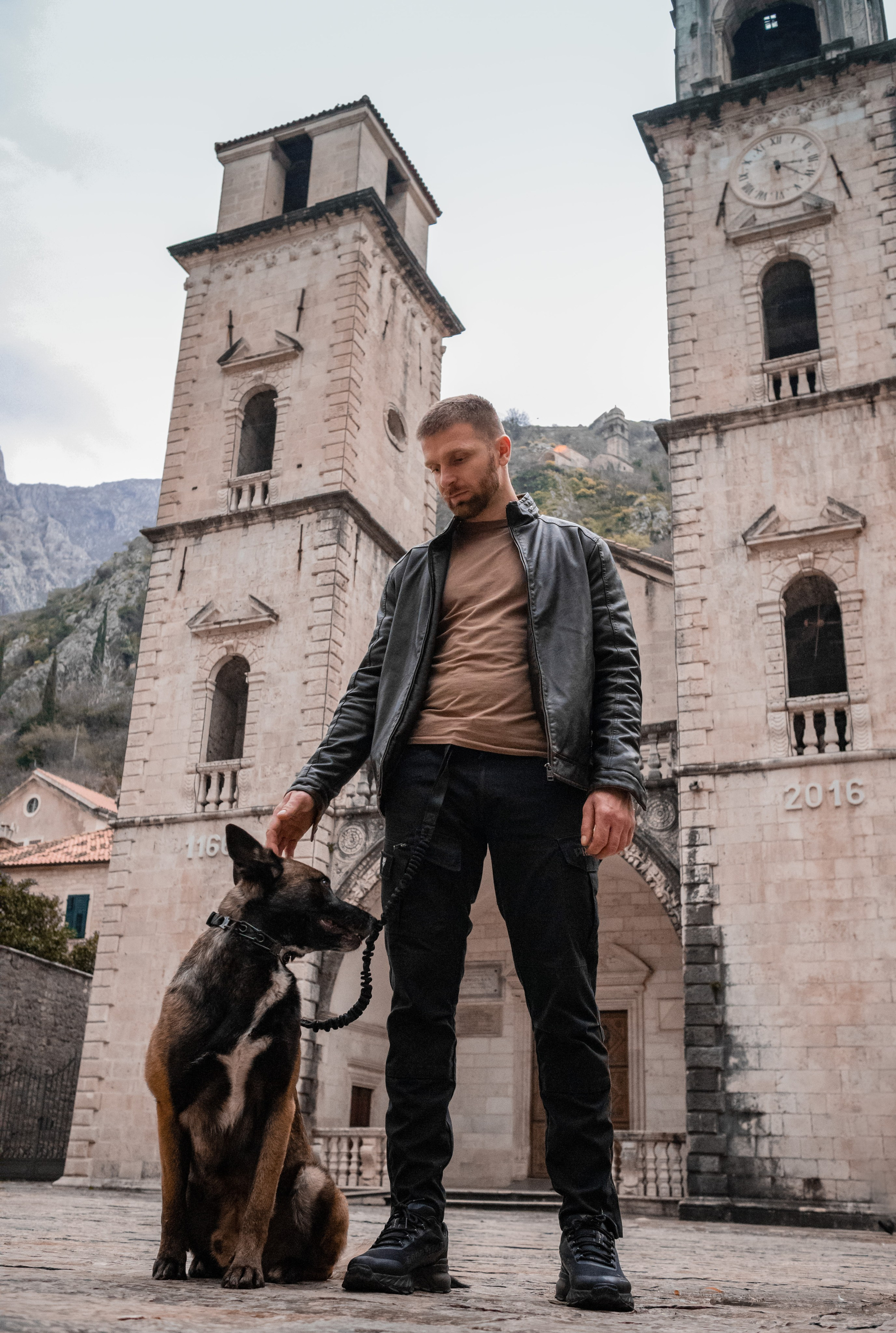 Photoshoot with a dog in Montenegro. Portrait photographer in Tivat Montenegro Katerina Kirsanova