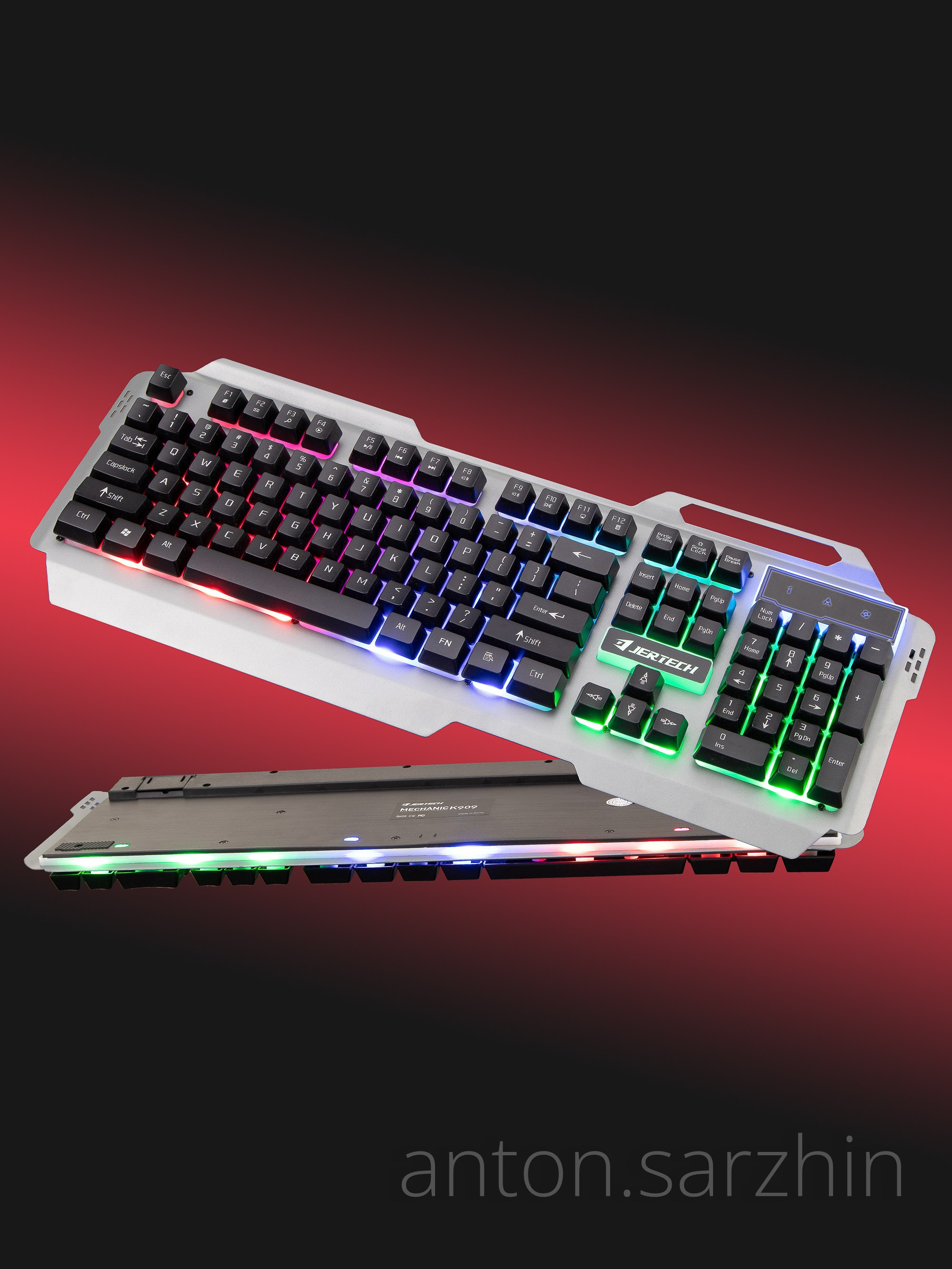 Предметная съемка  клавиатура с отражением