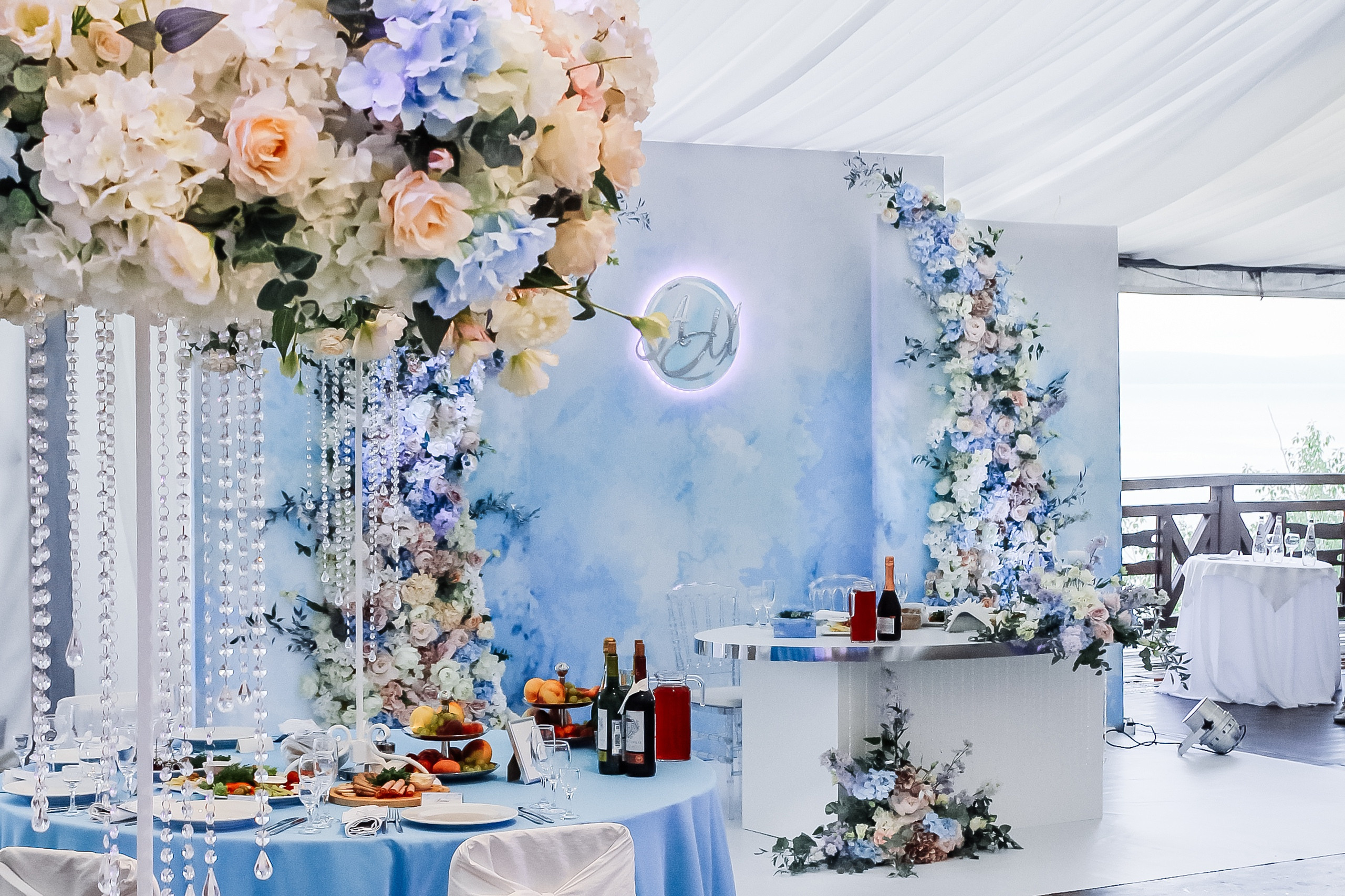 Голубая свадьба. Декоратор флорист оформление свадеб Тольятти Самара