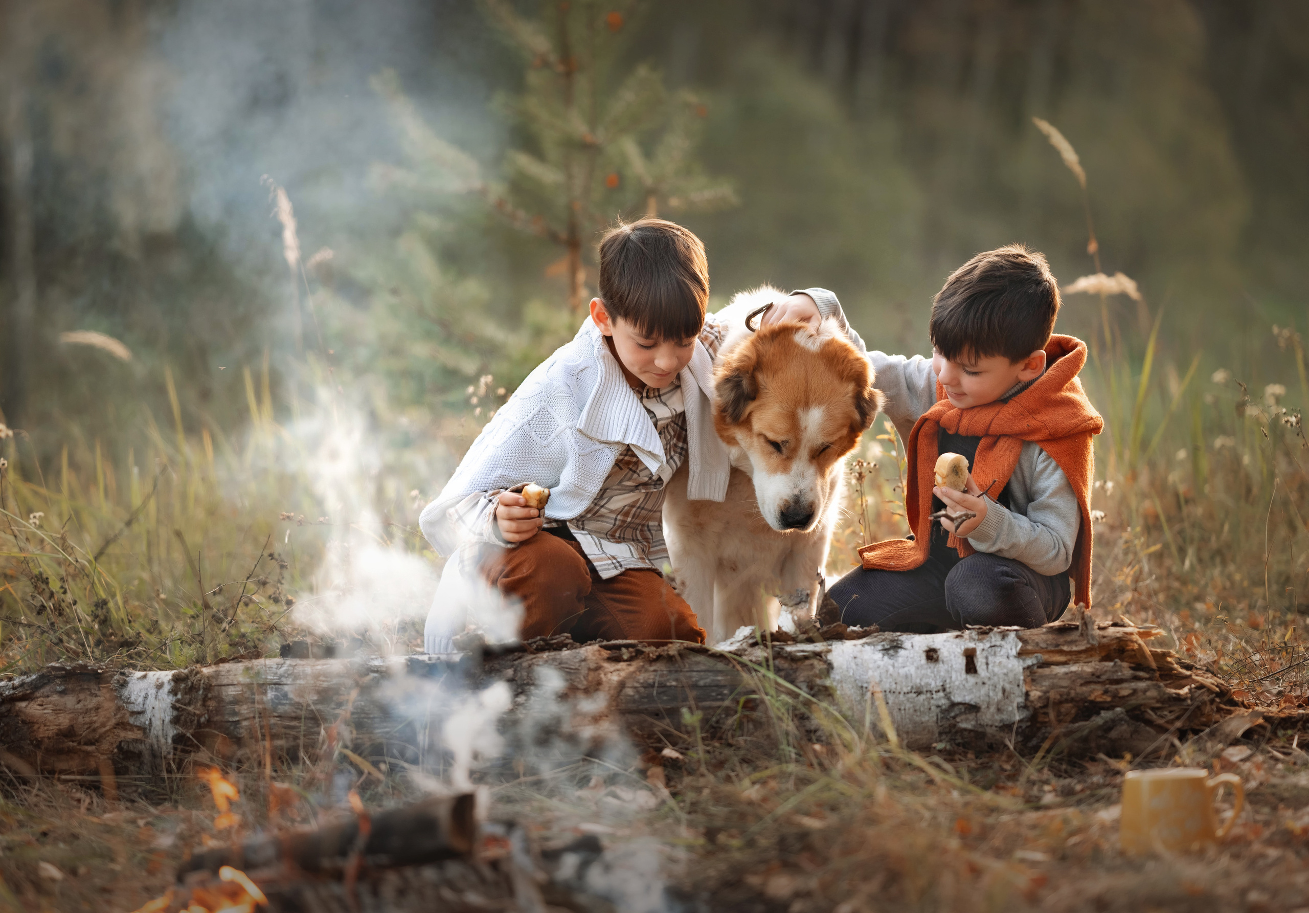Мальчишки у костра. Детский и семейный фотограф