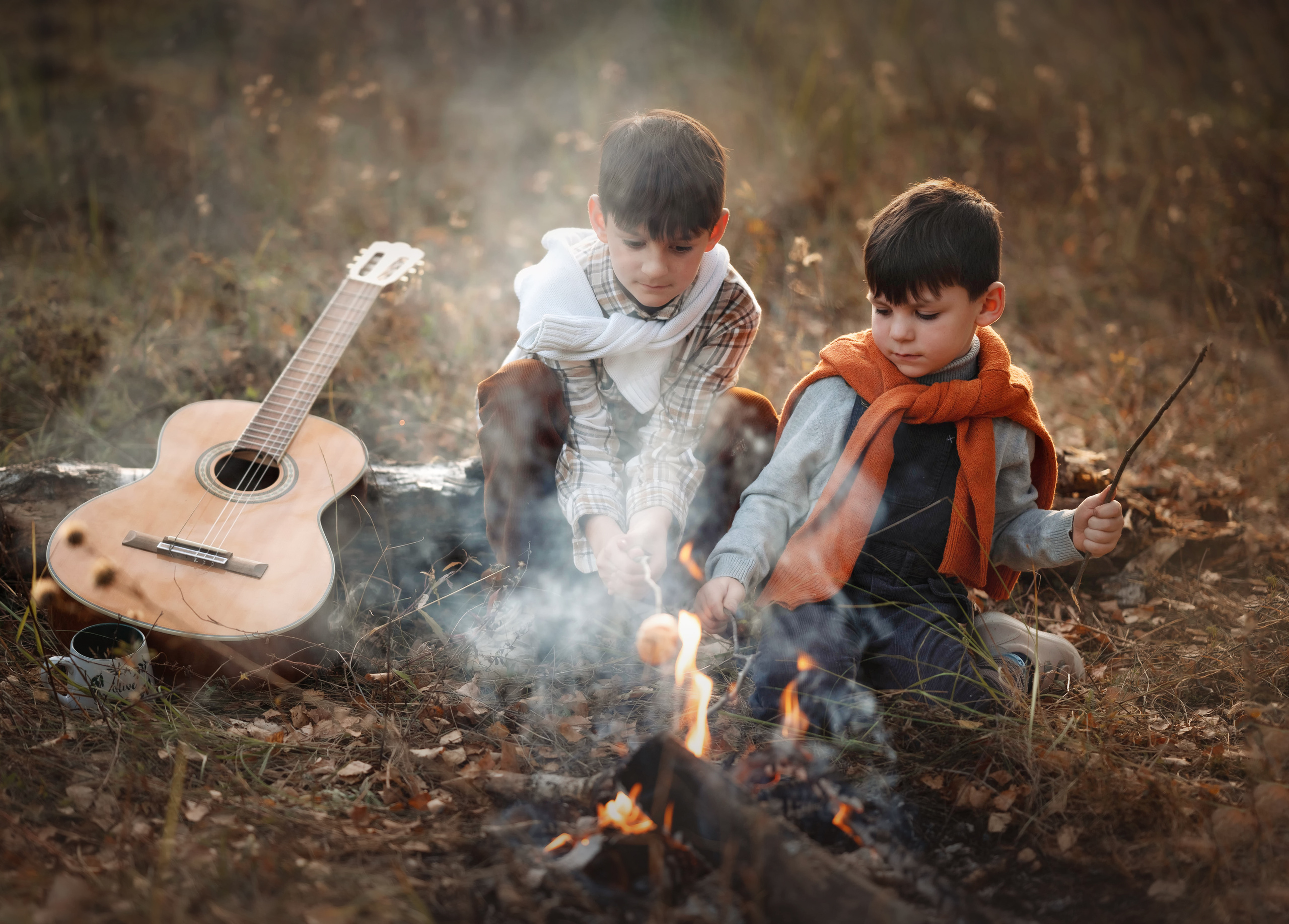 Мальчишки у костра. Детский и семейный фотограф