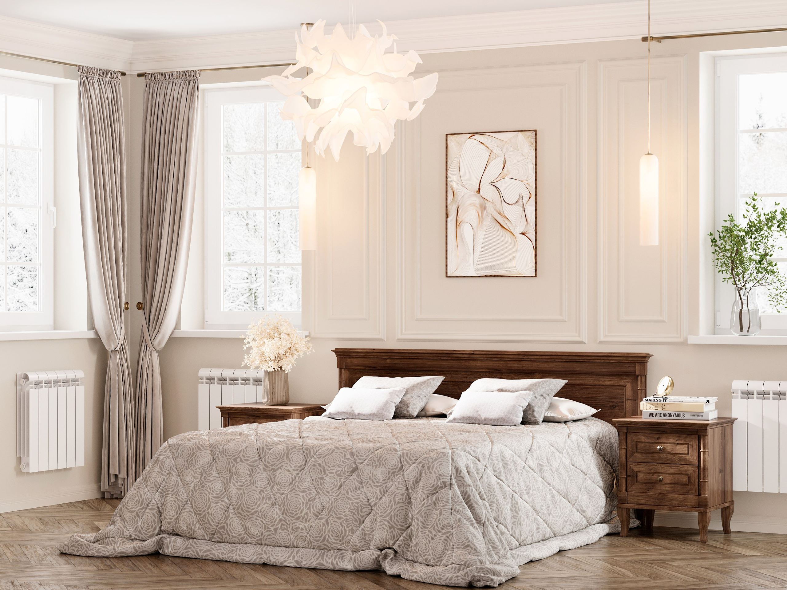 Спальня на 2 этаже. Intoo.ru — Дизайн интерьера в Москве. Частный дизайнер Роман Королев