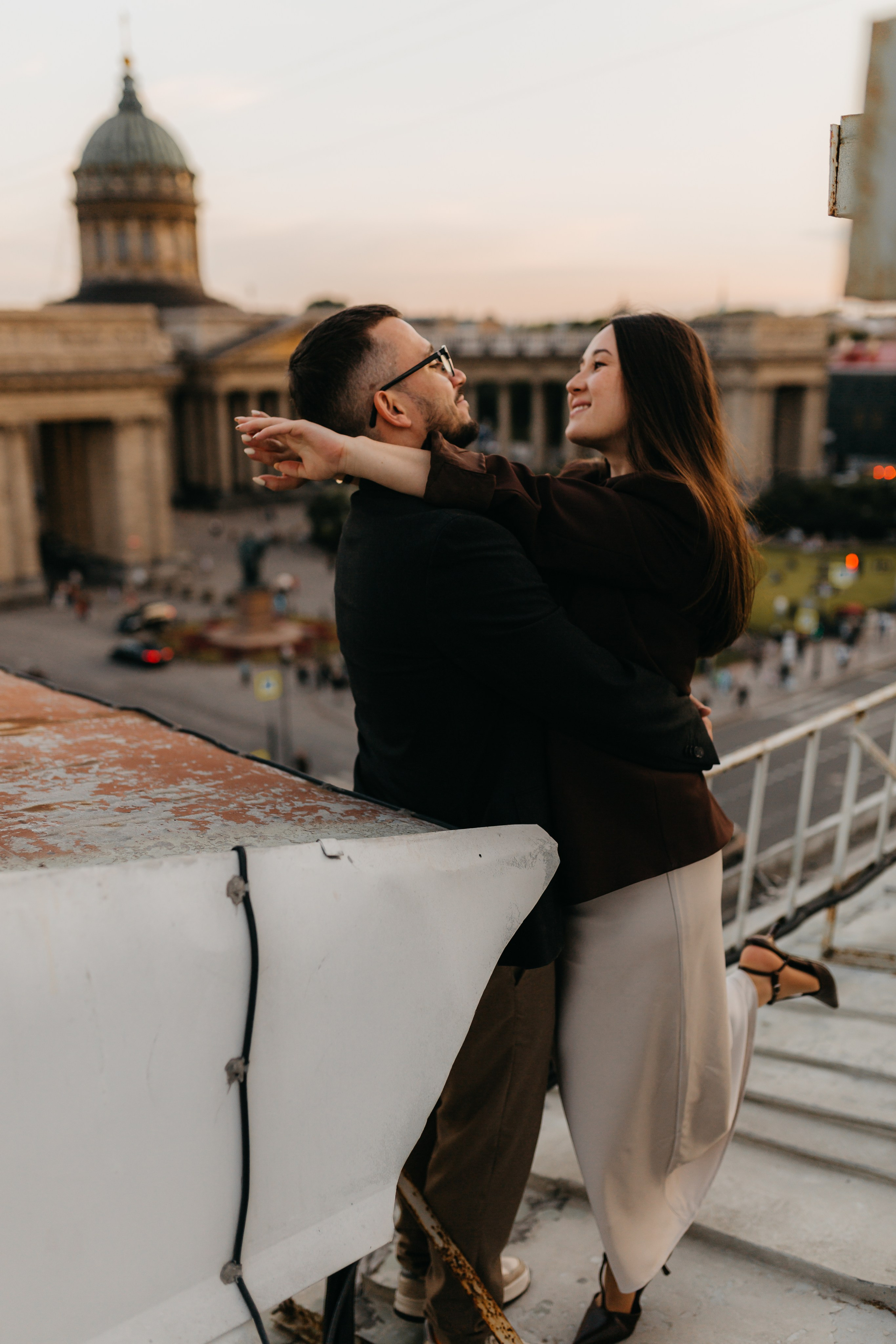 LoveStory на крышах Питера. Фотограф Санкт-Петербург Князева Елизавета