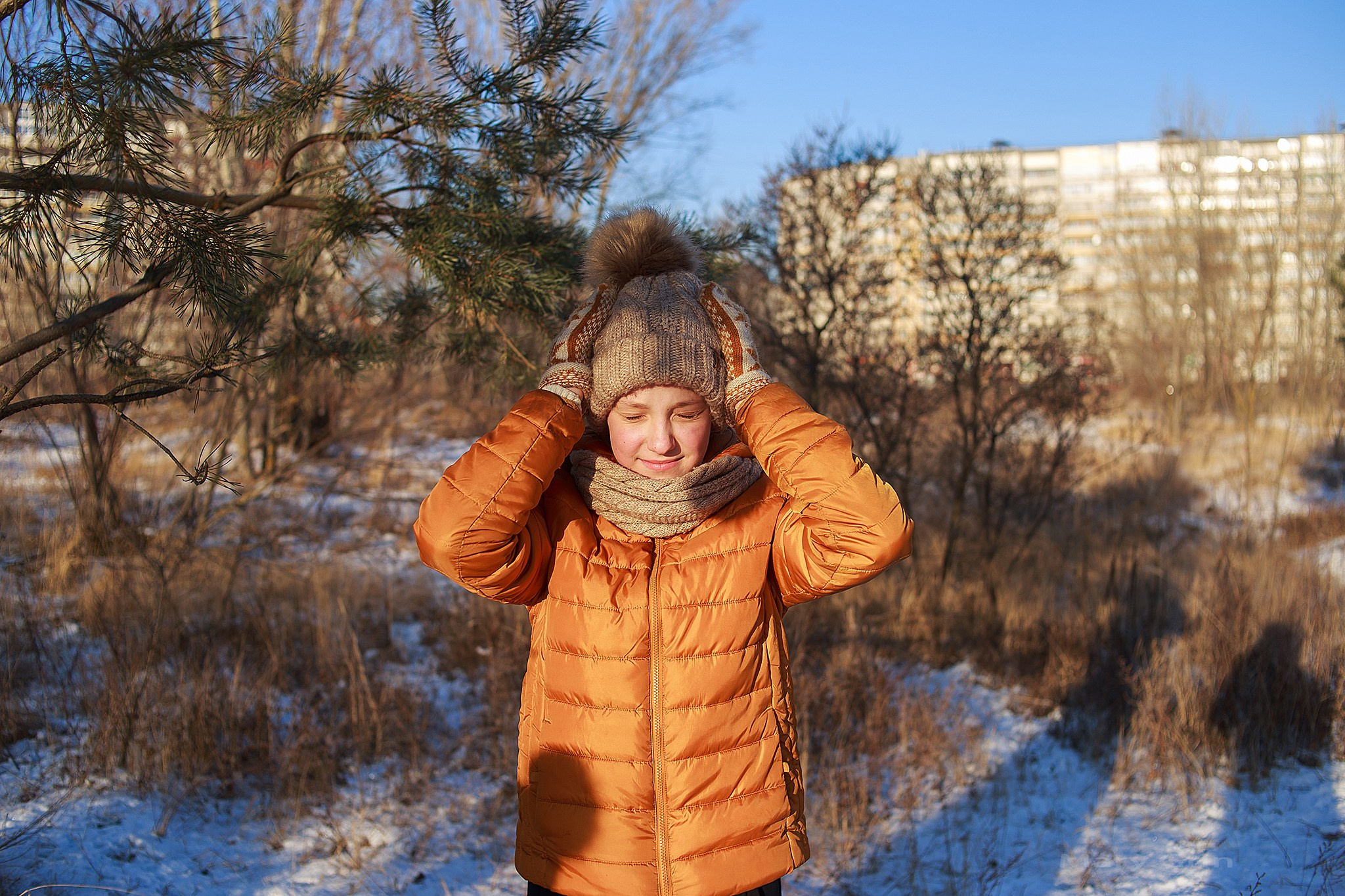 Зимняя фотопрогулка на мещерском озере с мандаринами. Детский и семейный фотограф, фотограф мероприятий Нижний Новгород