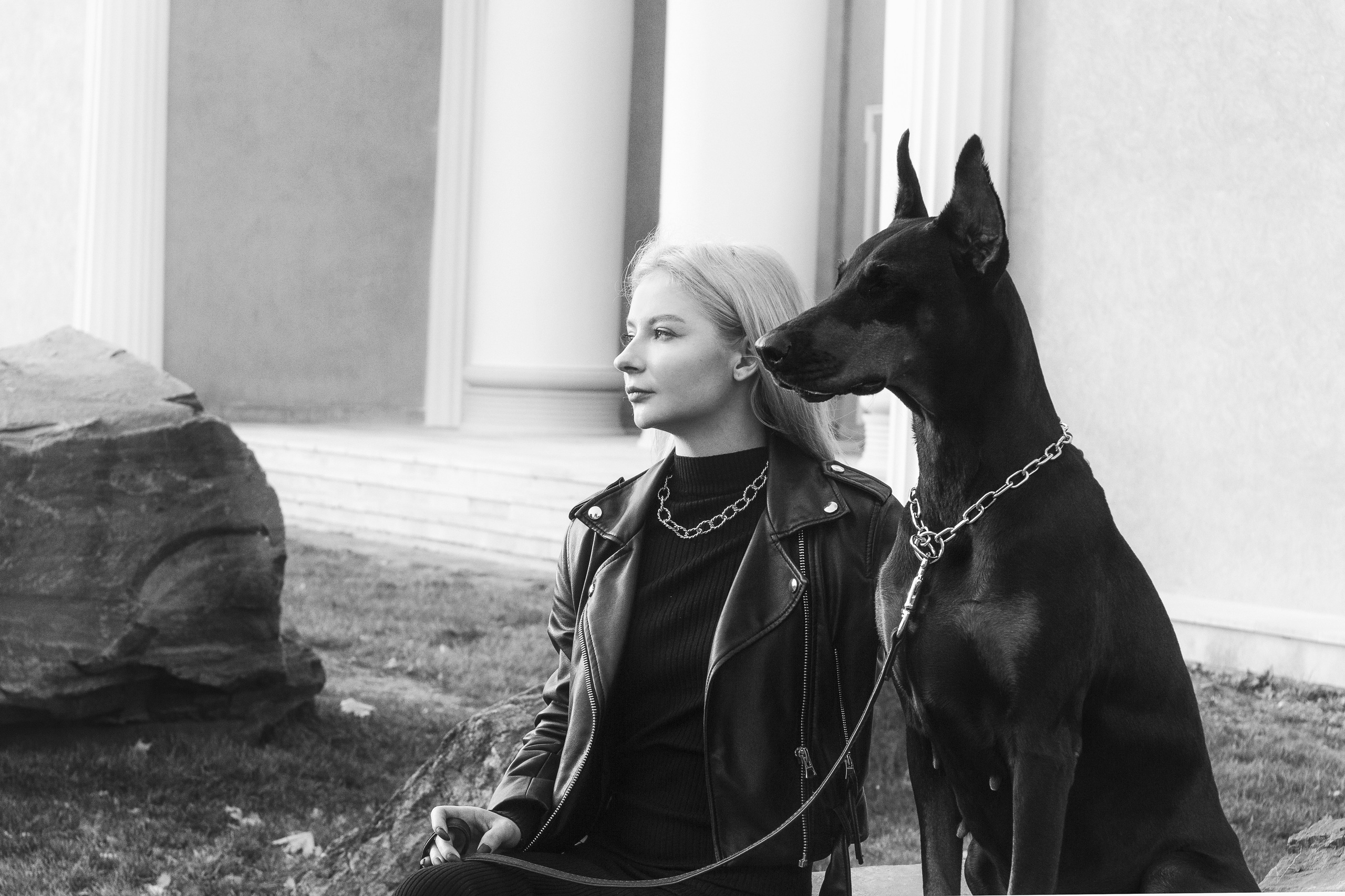 Фотосессия с собакой, фото с необычным животным, съёмка в Москве с доберманом