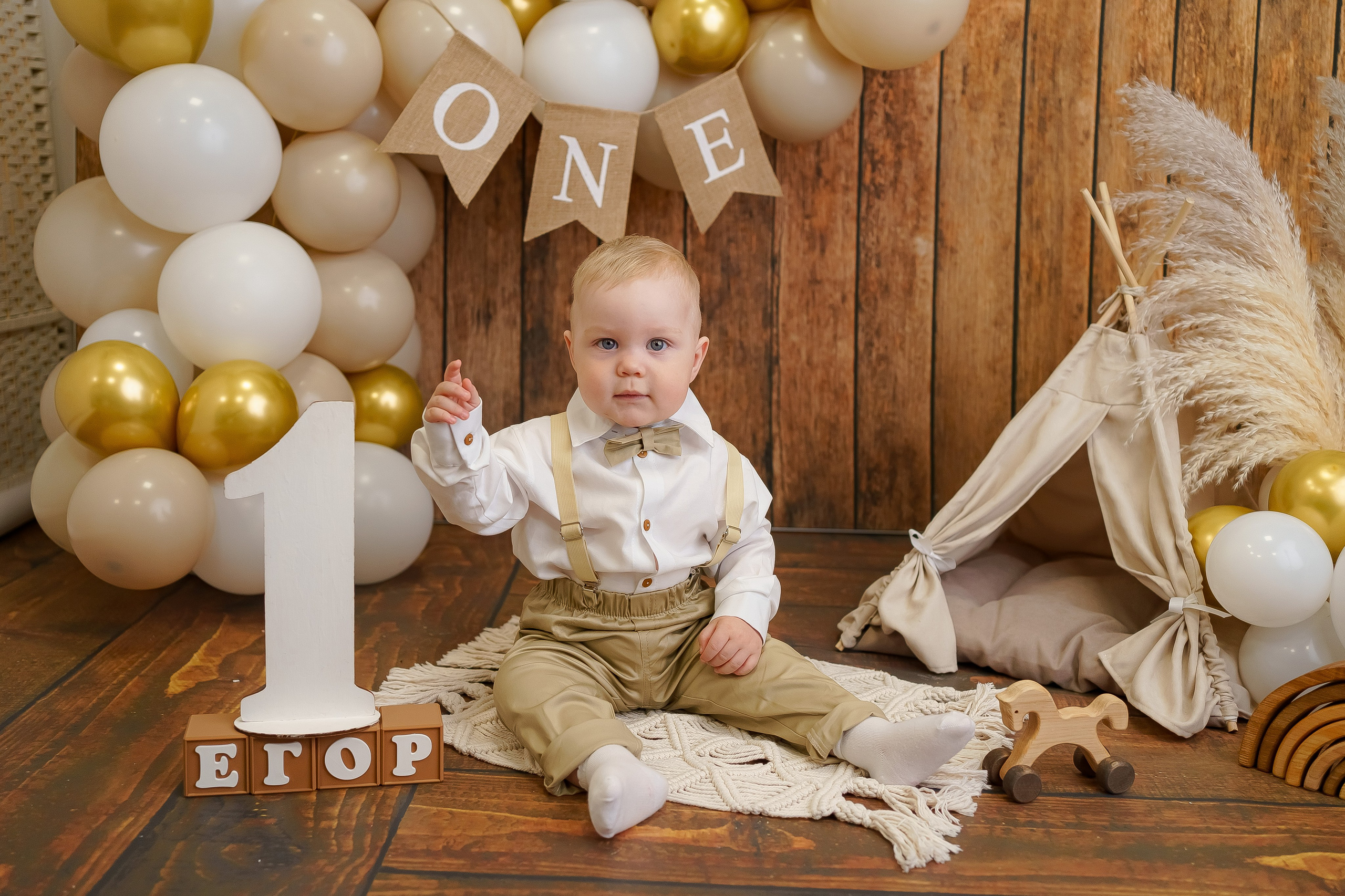 Шары к тарифу «годик эксклюзив». Фотограф новорожденных в г. Павлово Беспалова Екатерина