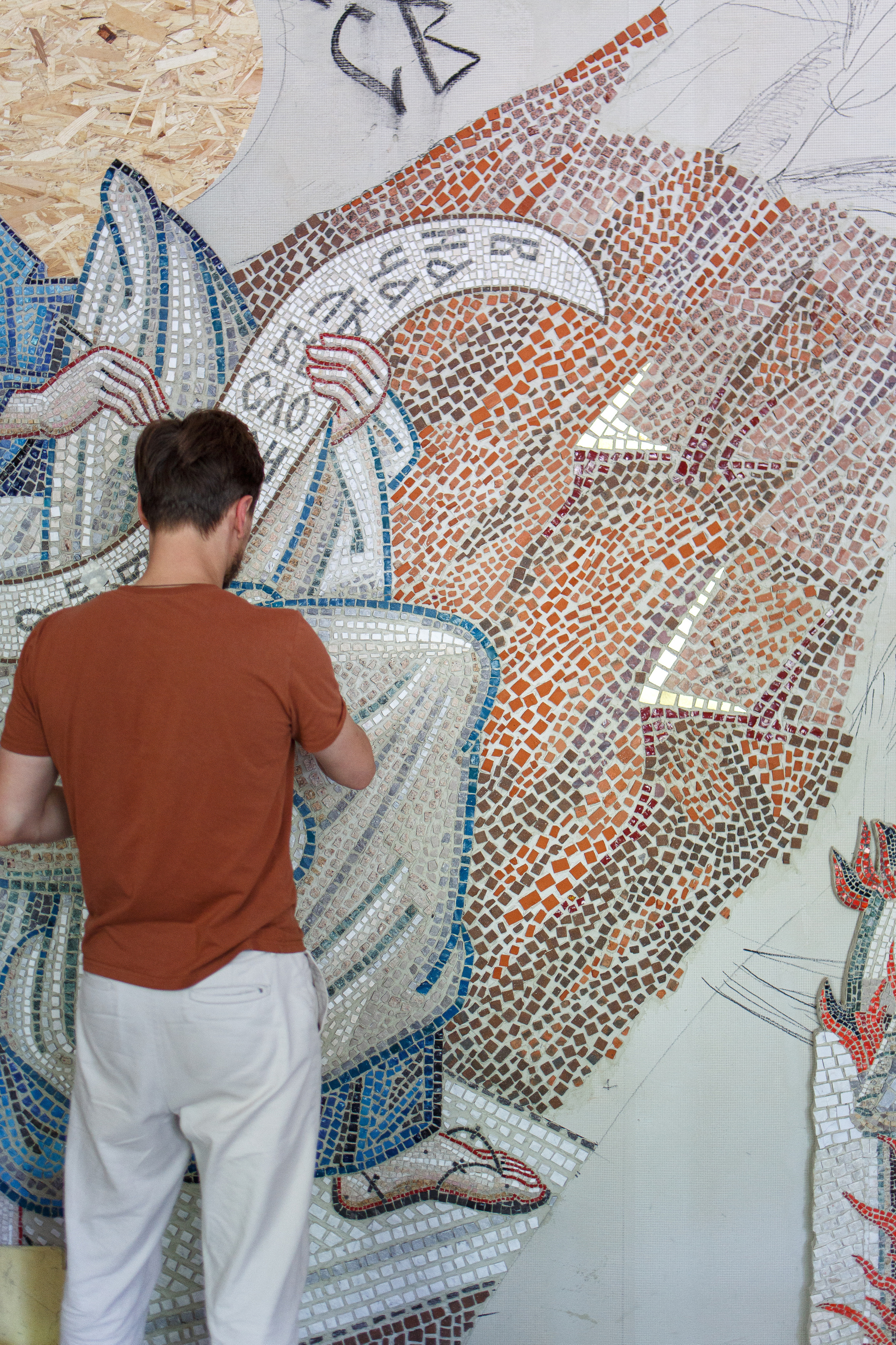 Мозаика — процесс работы. НИИКОРОВИН- мастерская мозаики и монументального искусства