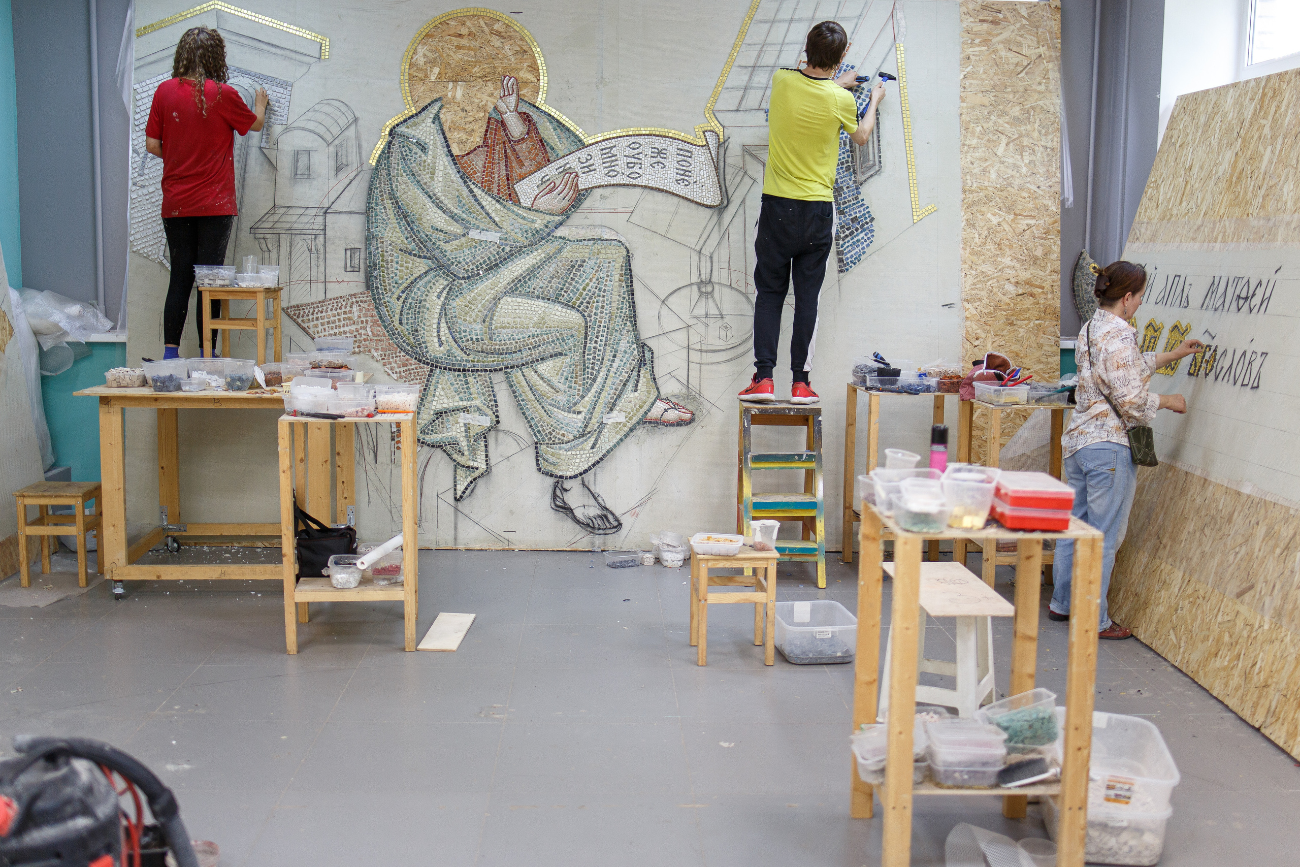 Мозаика — процесс работы. НИИКОРОВИН- мастерская мозаики и монументального искусства