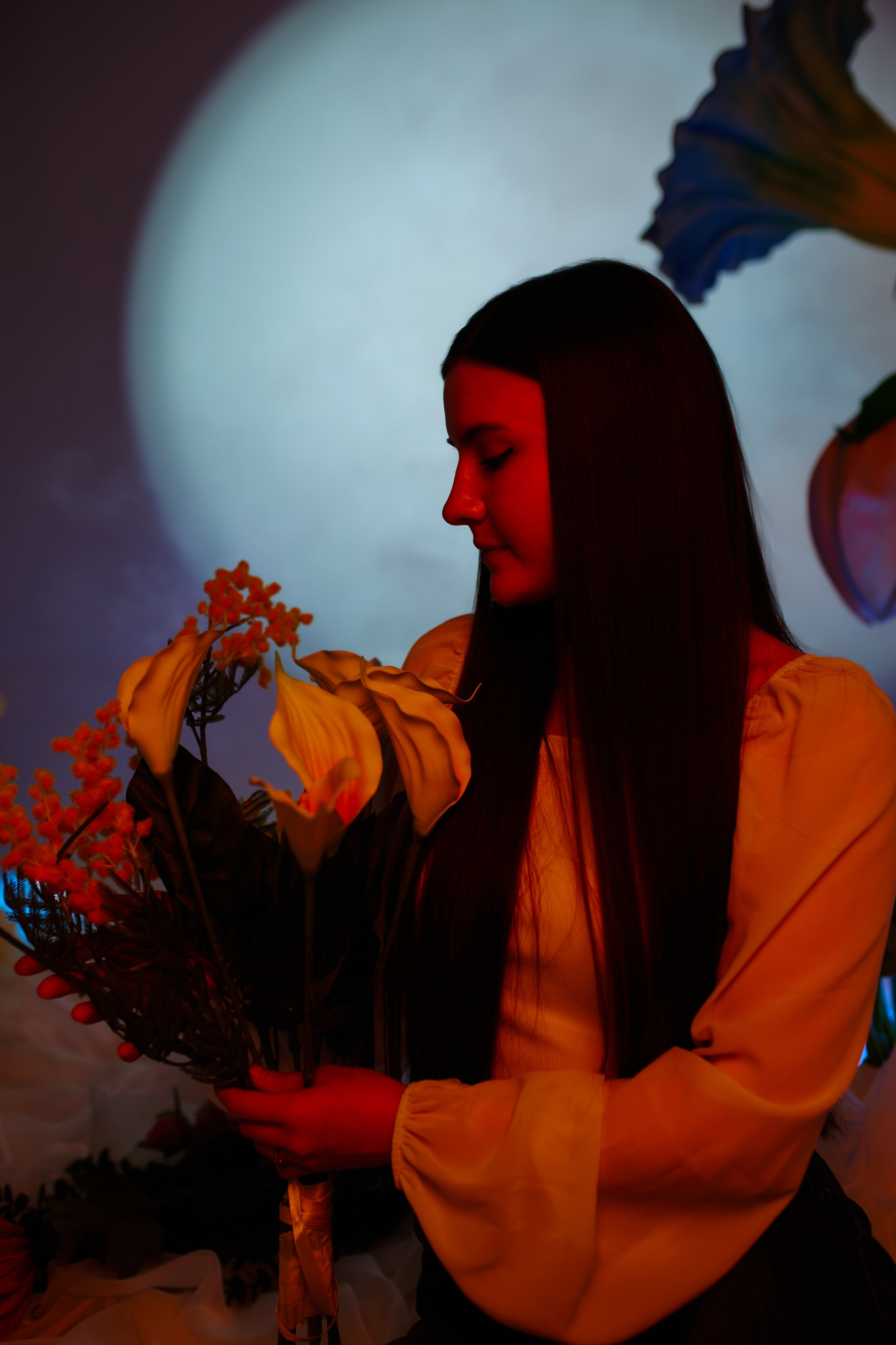 Цветной свет и цветы — фотодень. Фотограф|Катя Рикошетер