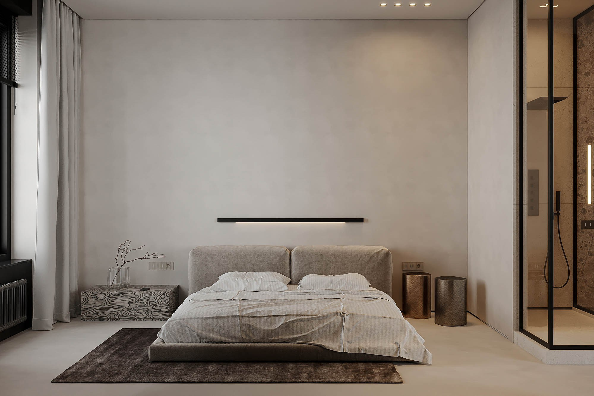 Минималистичная студия в ЖК «LEVEL»/ Дизайнер: Yummy interior. Студия интерьерной визуализации tmshkn.vis