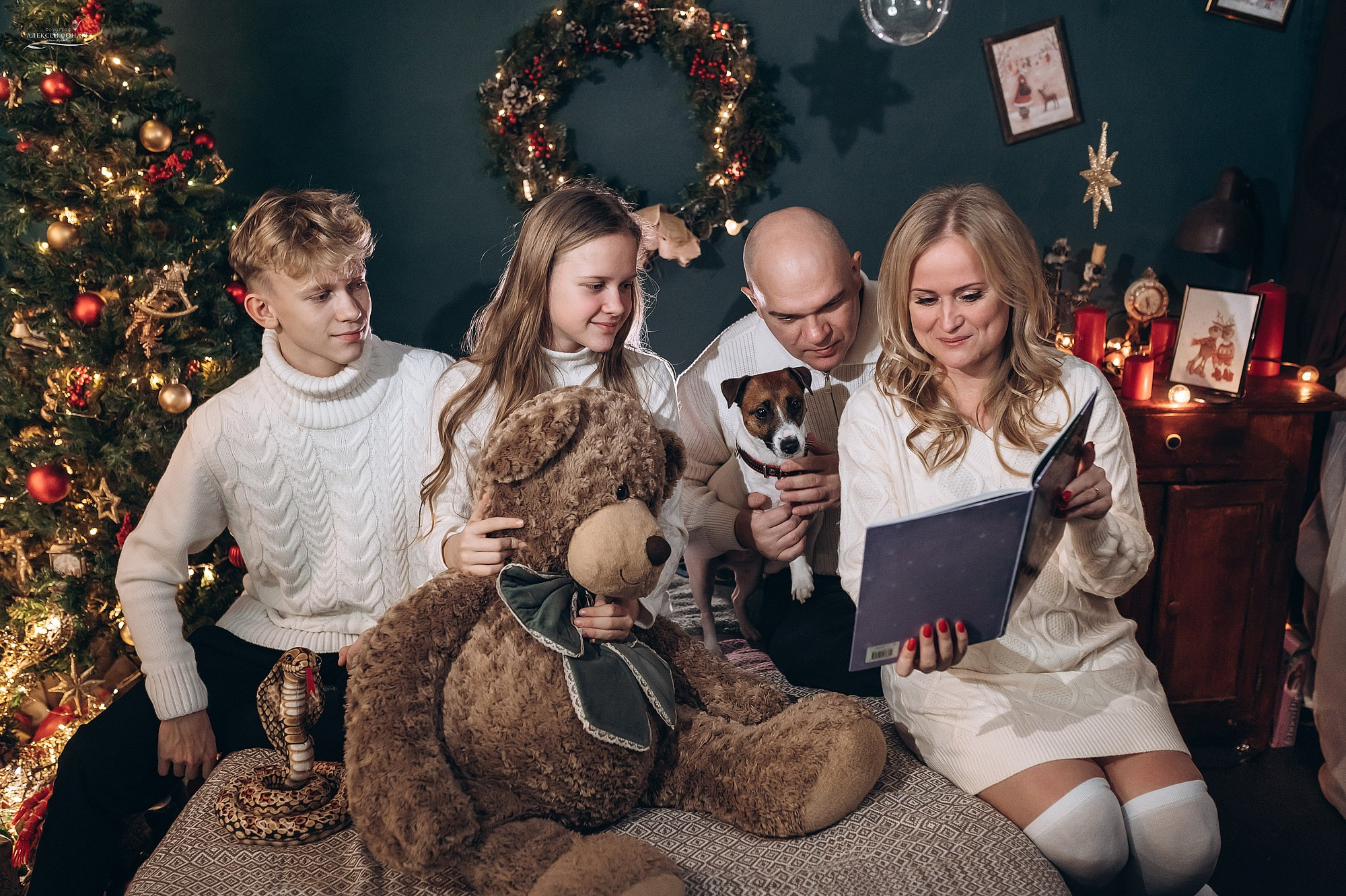 семейное фото в студии дыхание ветра