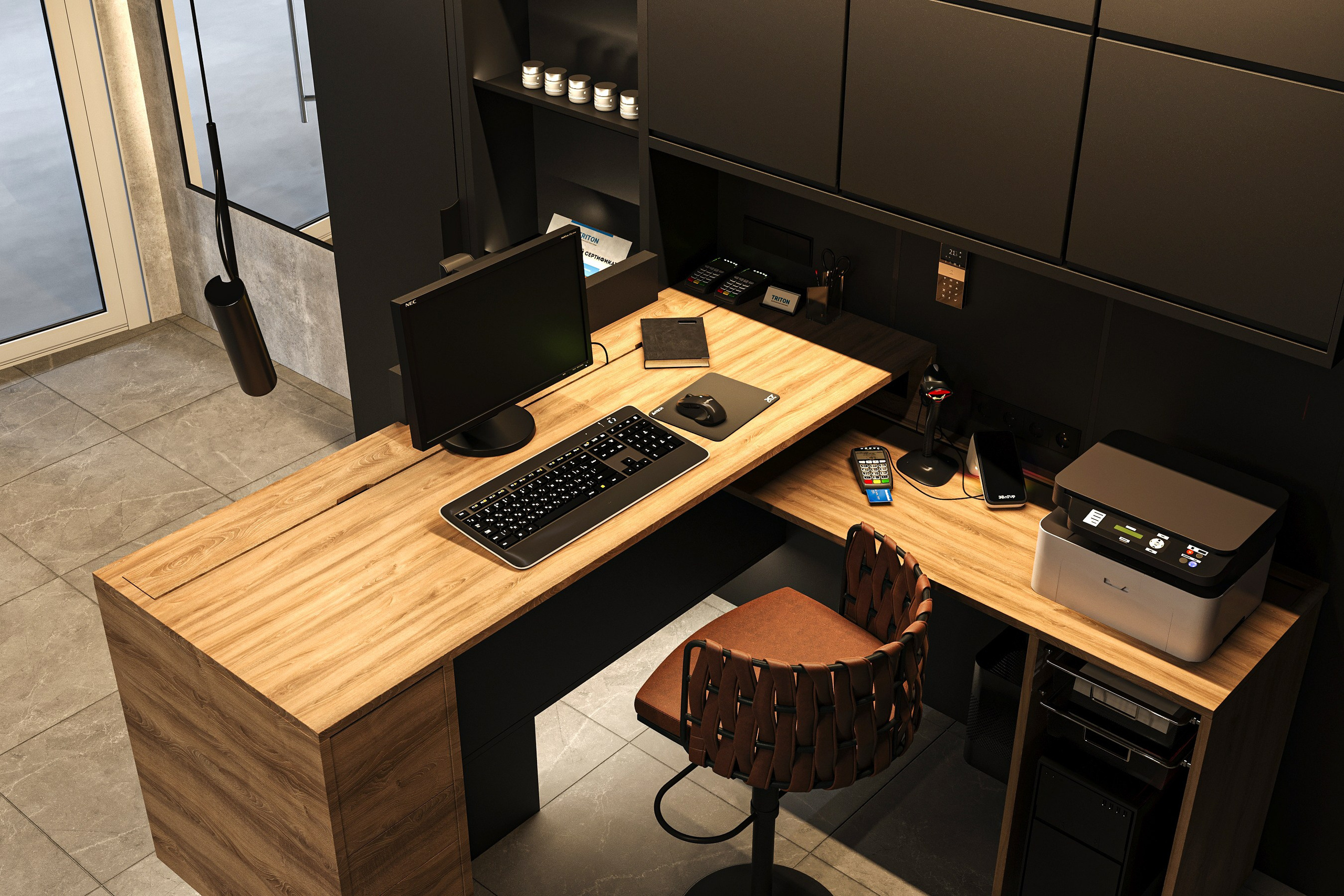 Клиентская зона Triton Detail, г. Санкт-Петербург. Дизайн интерьера и экстерьера в Санкт-Петербурге Яна Емельянова