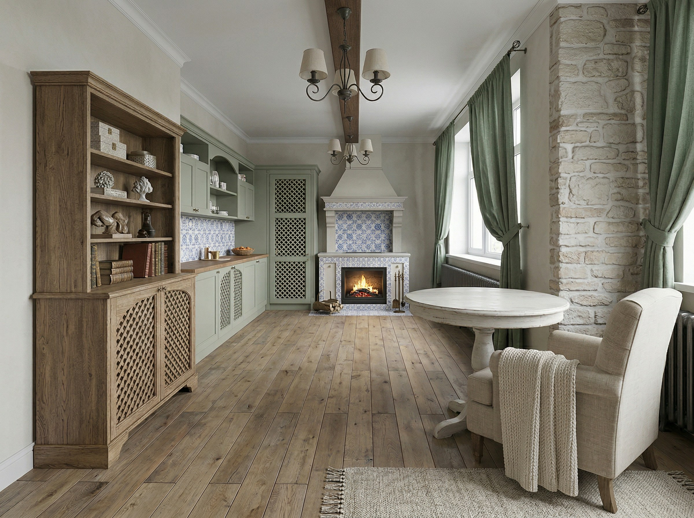 Квартира в уютном стиле городской прованс. Интерьерные картины и дизайн интерьера в Москве. Татьяна Сергеева