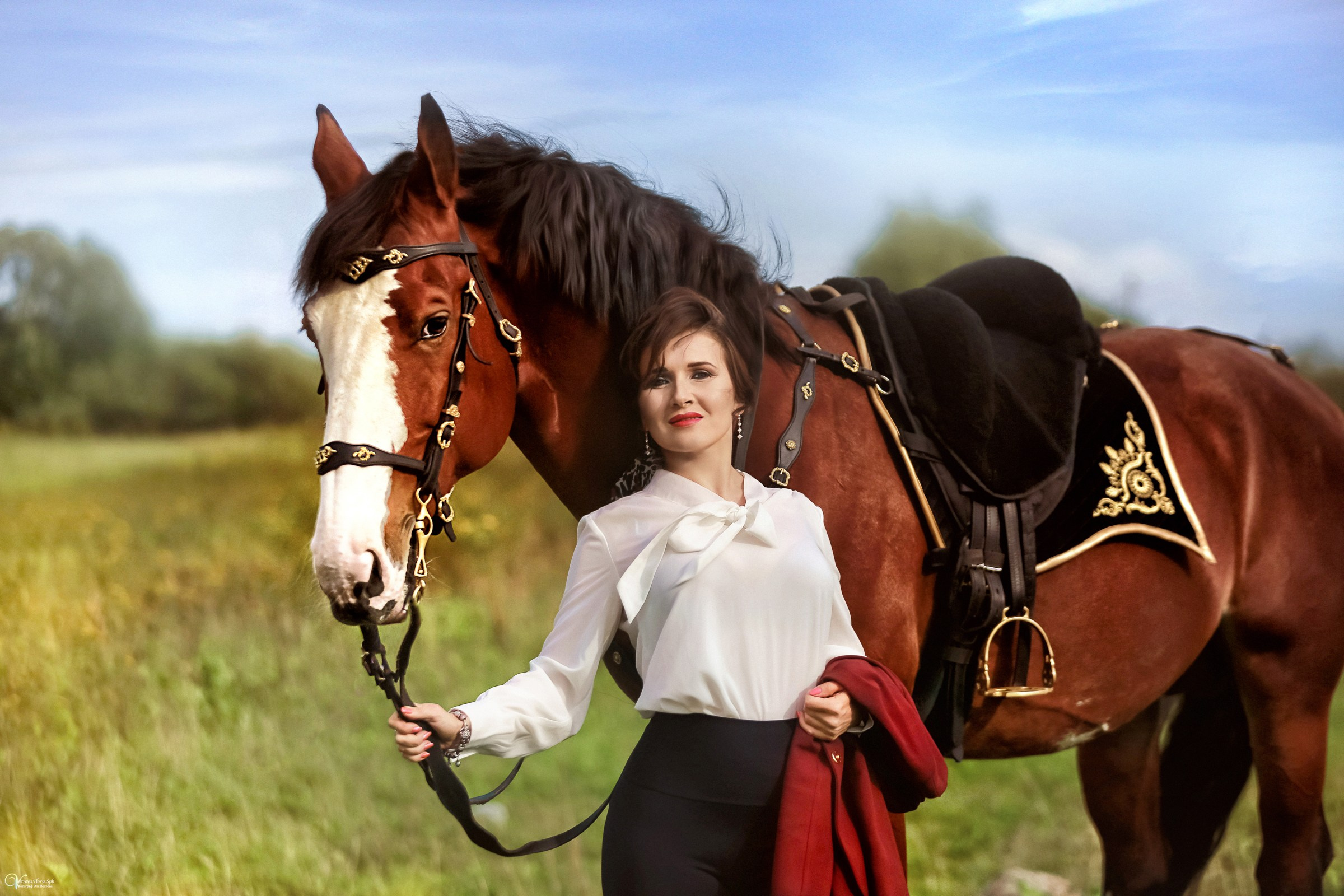 Фотосессии с лошадьми осенью. Фотограф женский и мужской портрет Санкт-Петербург