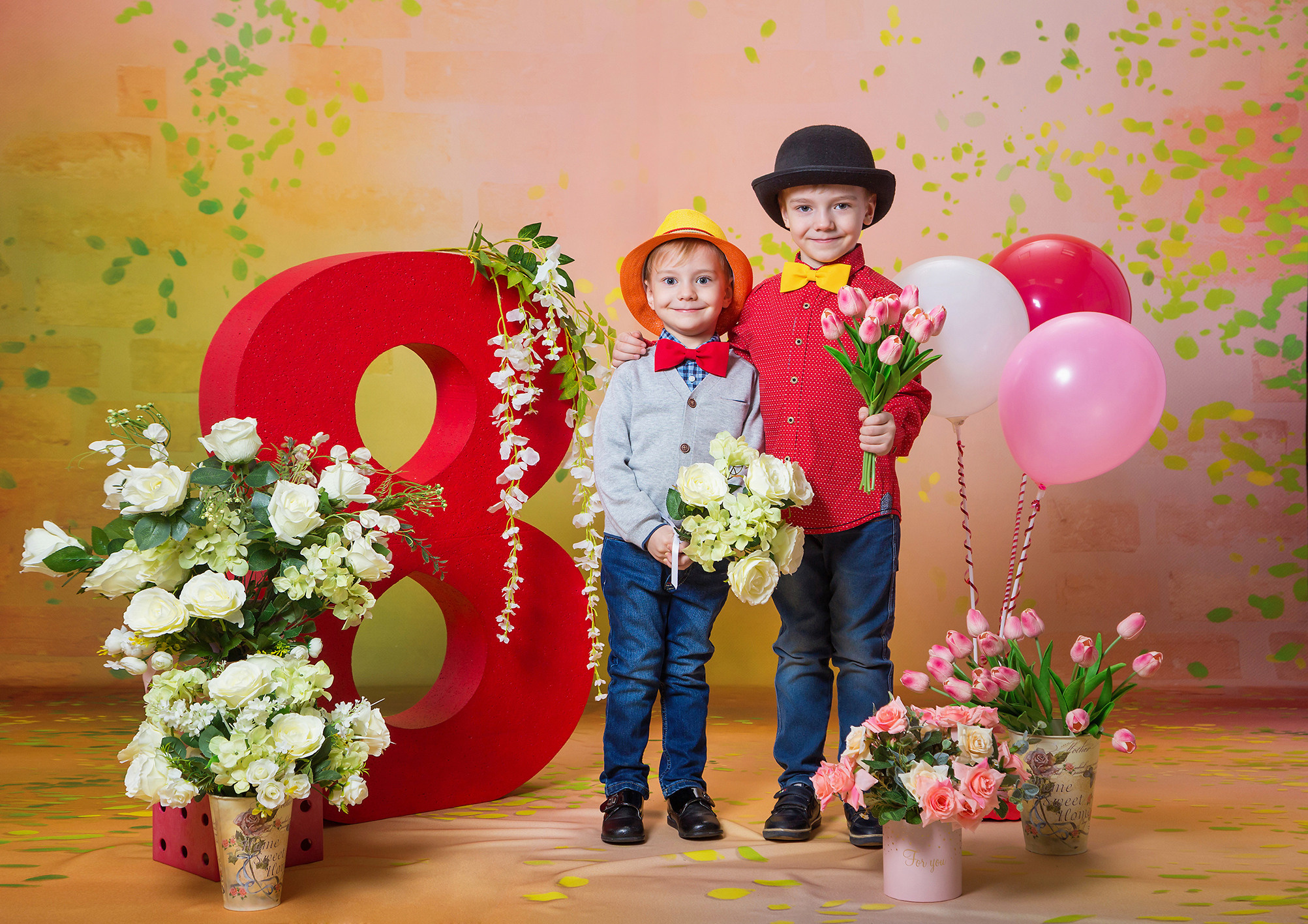 Детская тематическая фотосессия на восьмое марта. 8 марта.