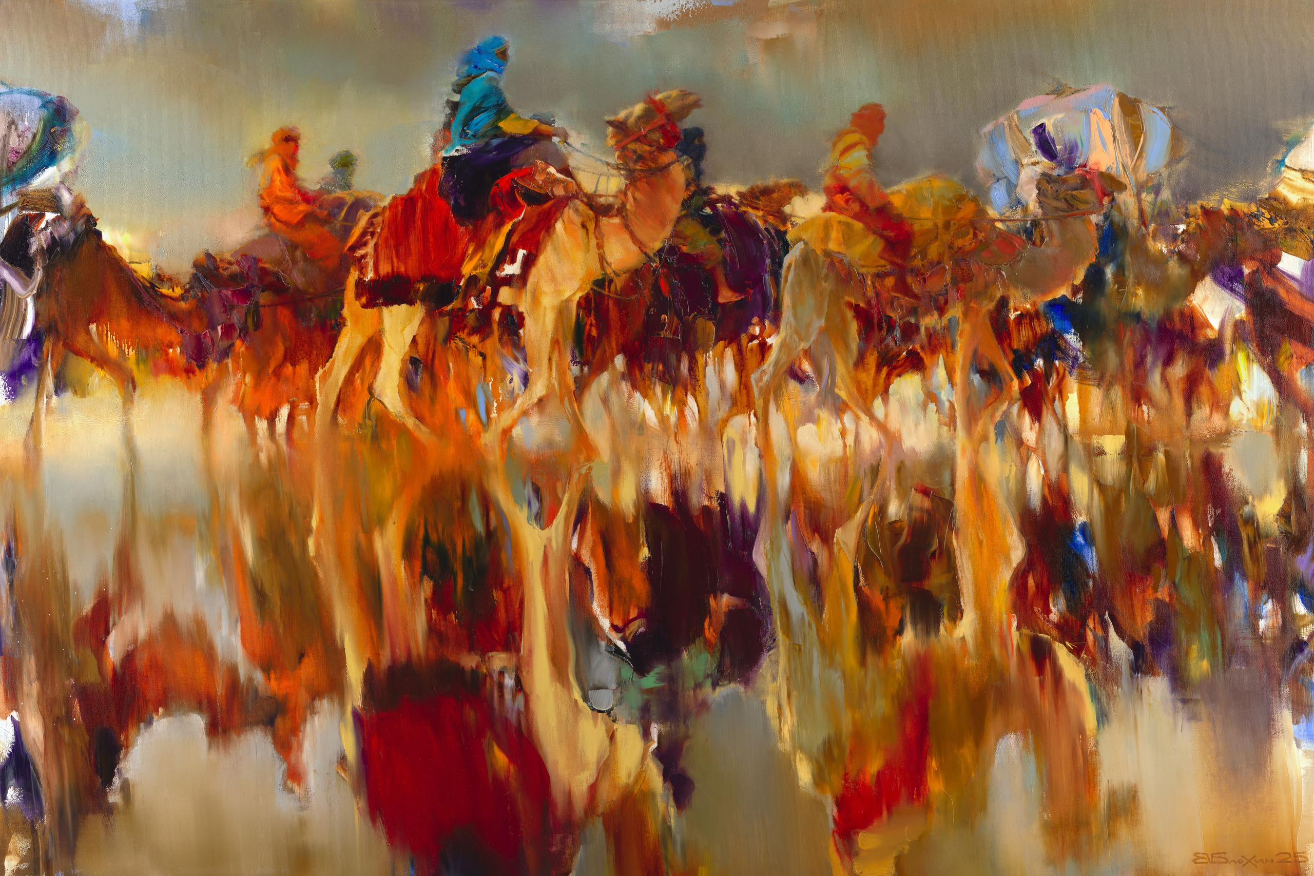 «Караван. Отражение» - художник Валерий Блохин (холст, масло, 100x150 см, 2025)