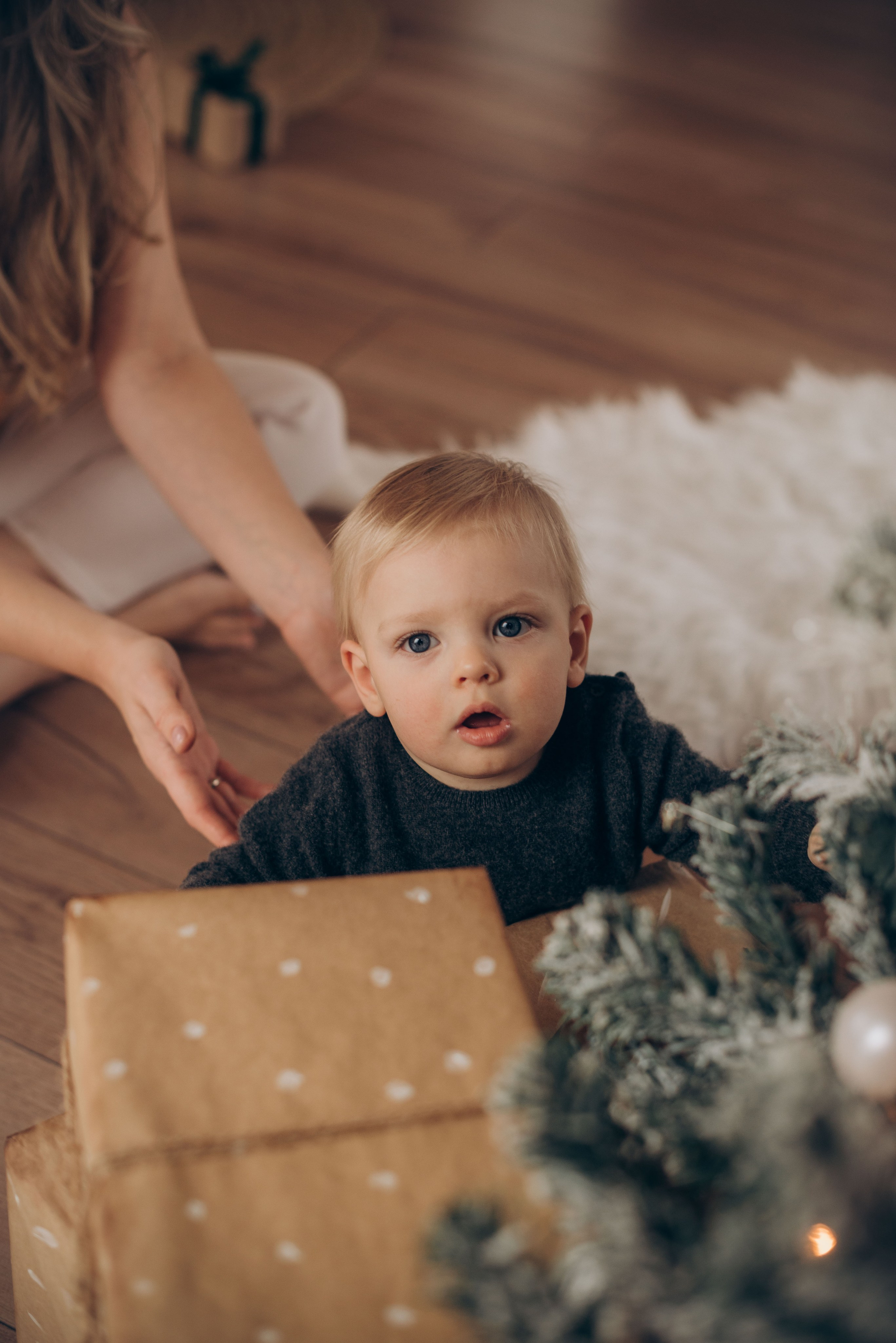 Семейная новогодняя фотосессия в студии. Семейный фотограф в Домодедово и Москве Елена Пичугина