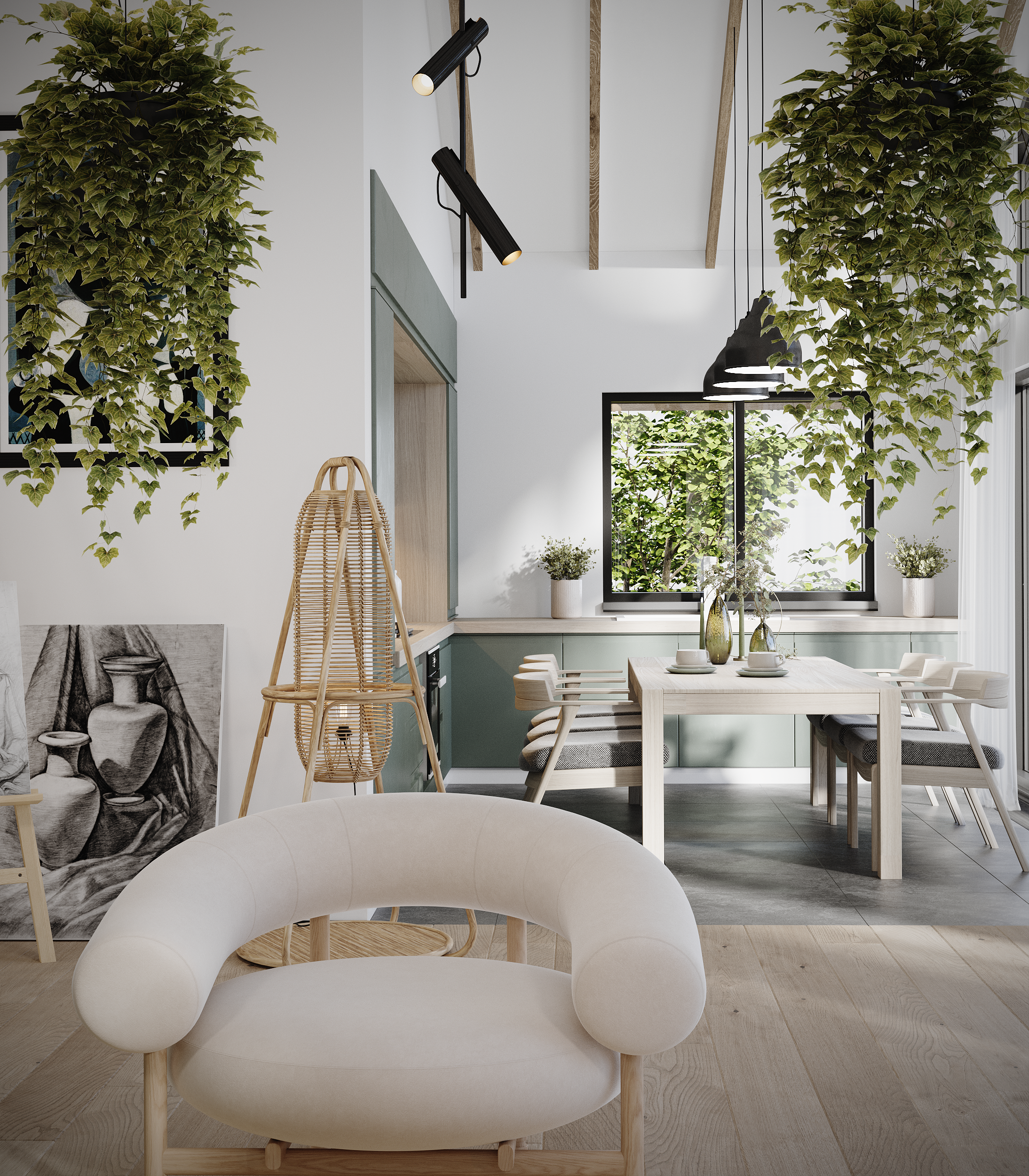 Интерьер загородного дома. Студия 3d визуализации Arcviz