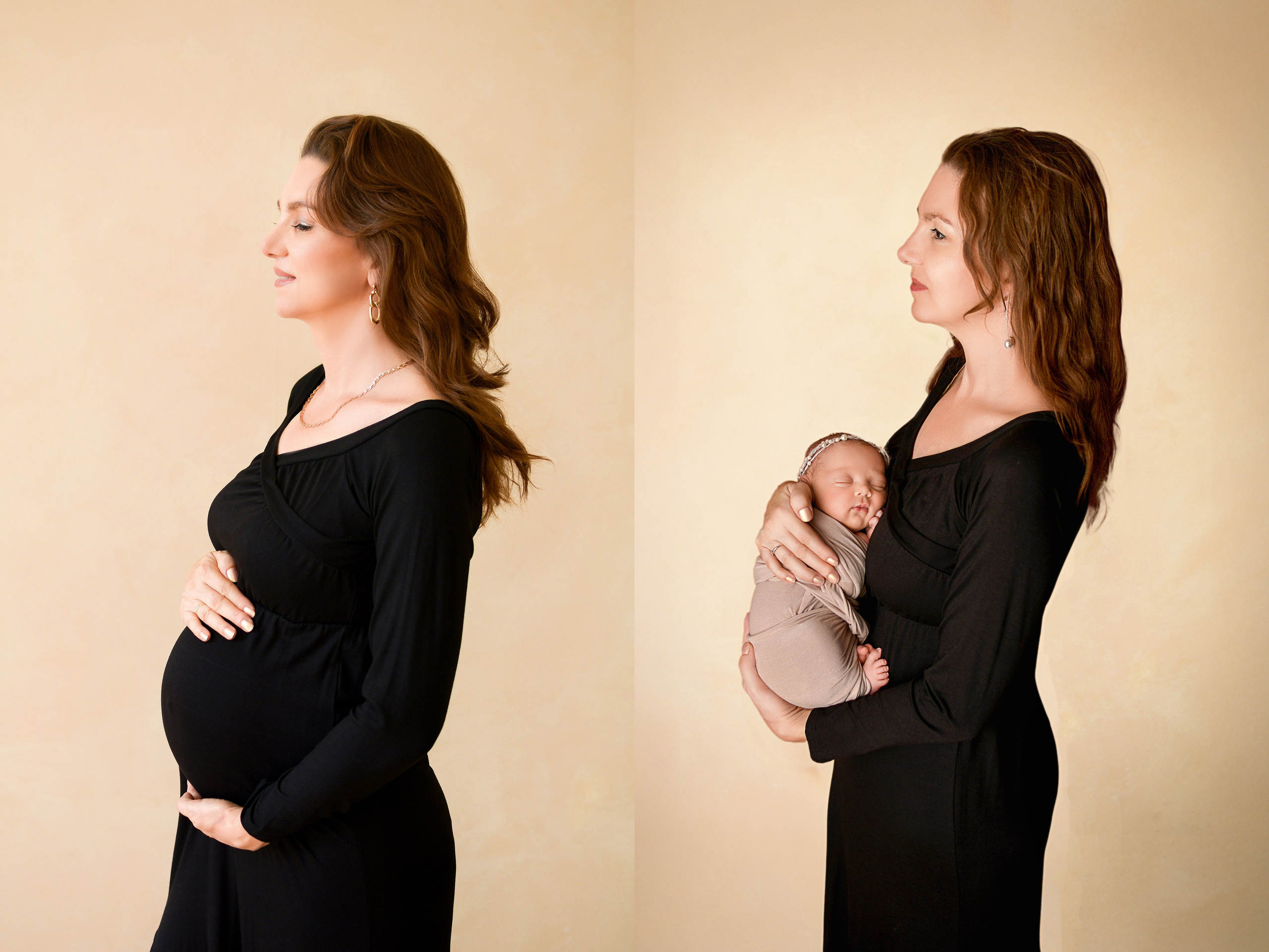 Коллаж до и после появления малыша. Фотограф новорожденных Краснодар Малышенко Надежда