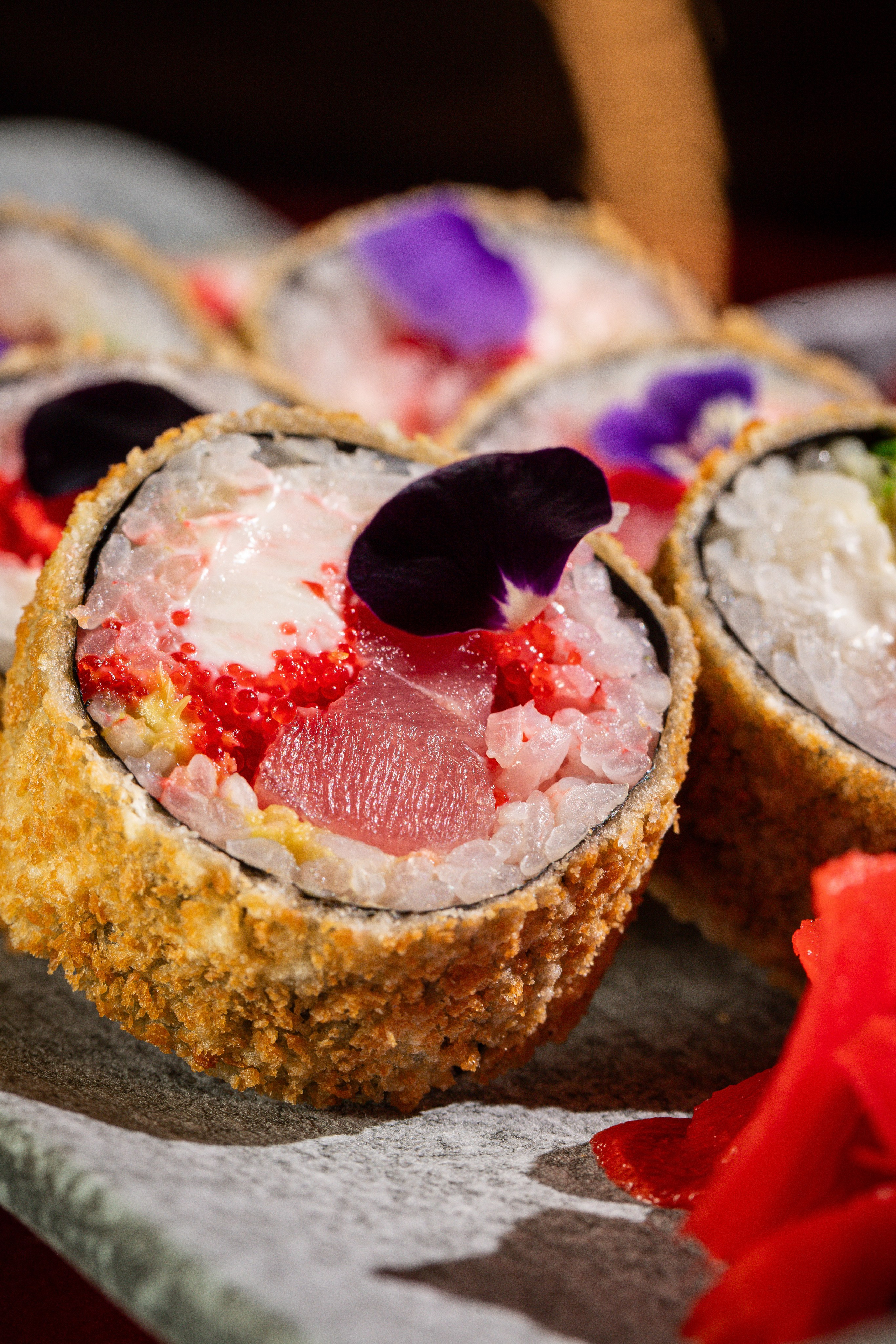 Макро-съёмка суши и роллов